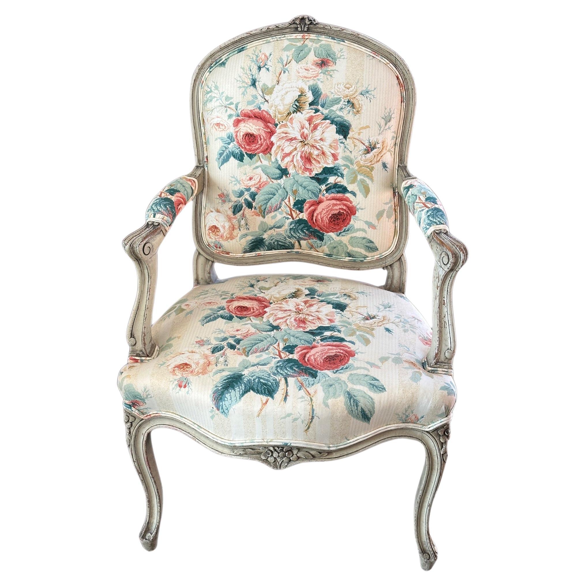 19th Century Louis XV Fauteuil For Sale