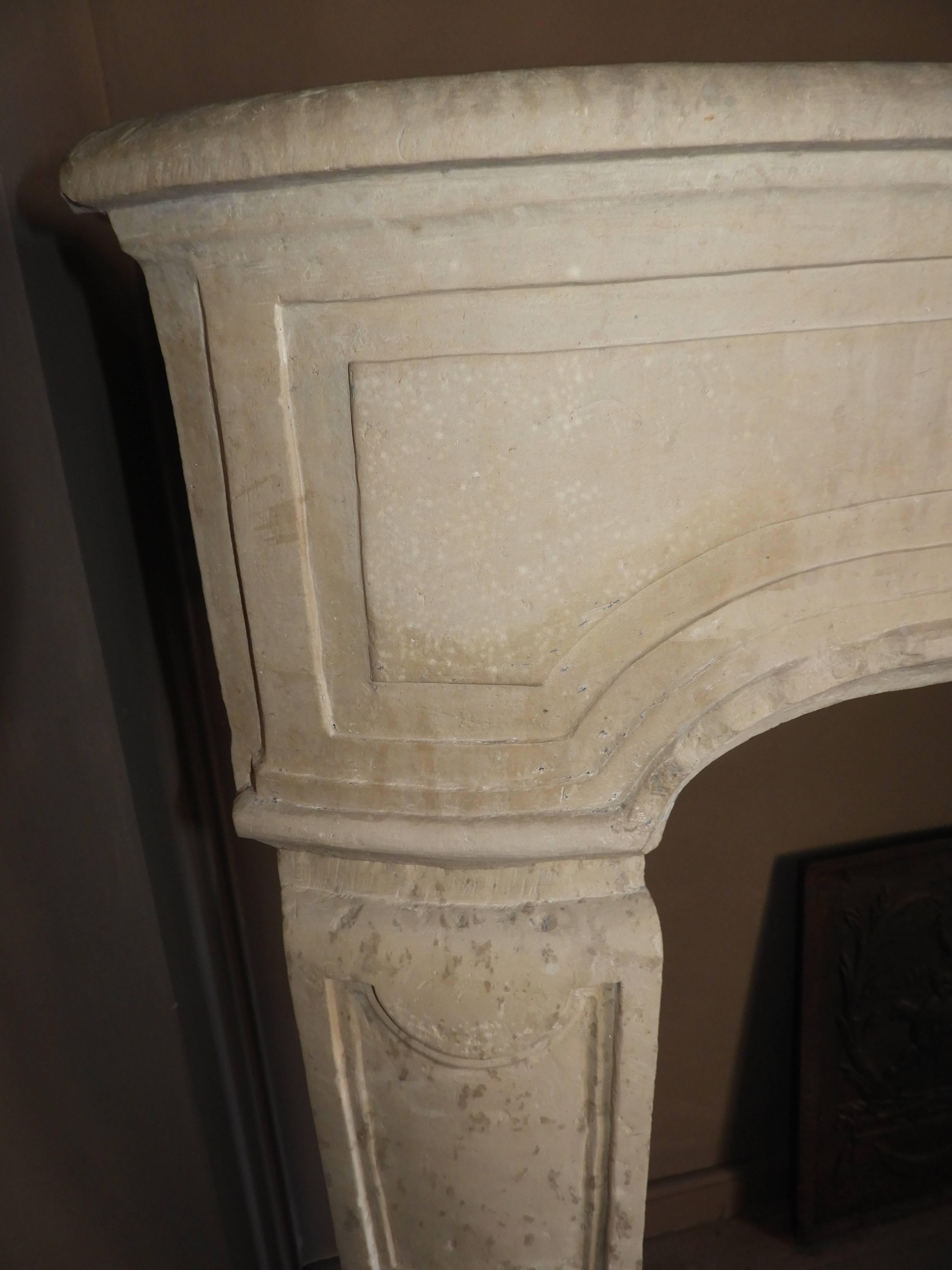 19th Century Louis XV Fireplace in French Limestone For Sale 10