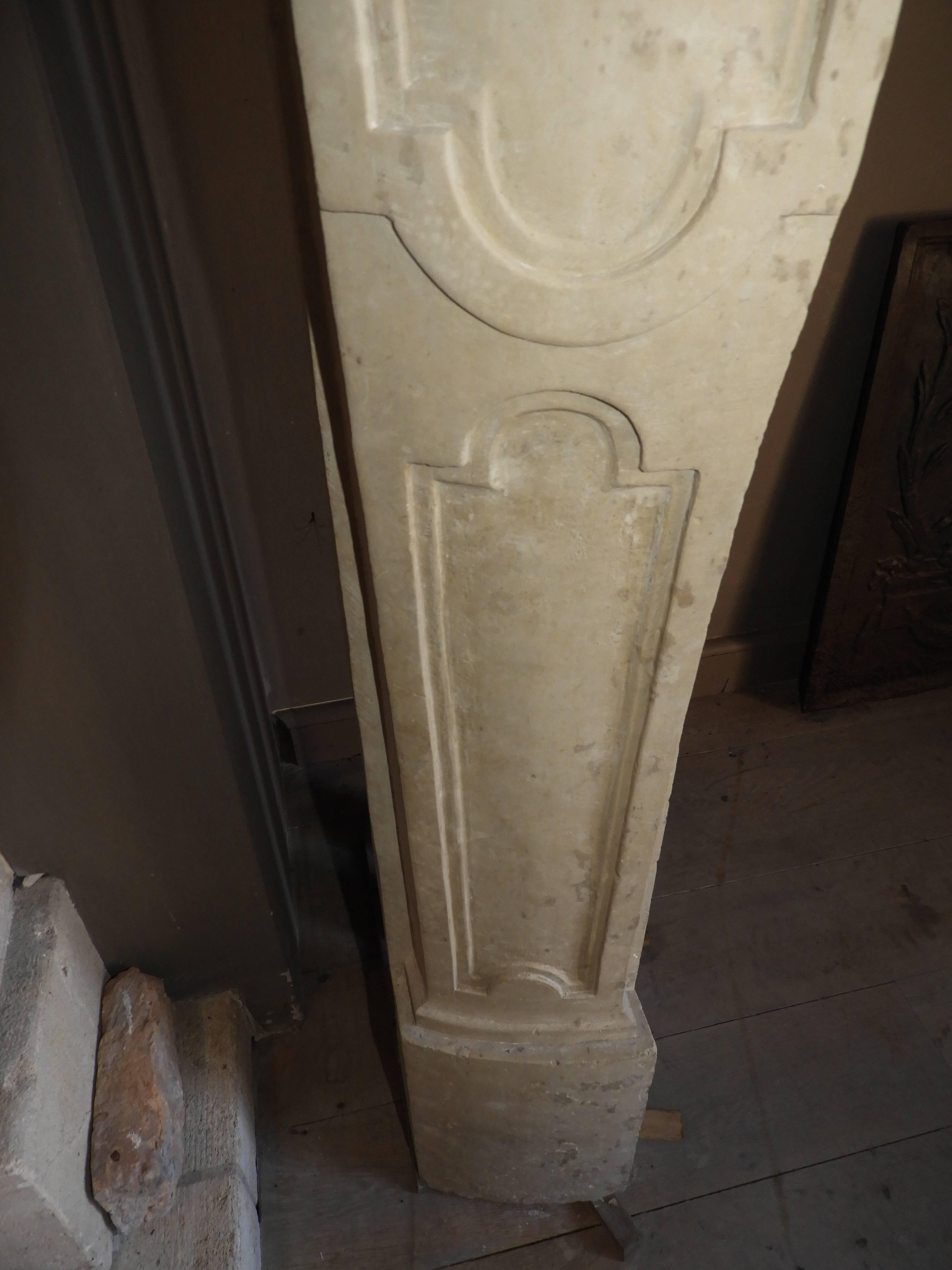 19th Century Louis XV Fireplace in French Limestone For Sale 11