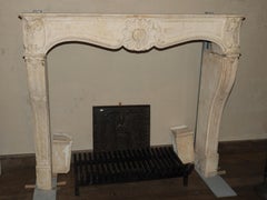 19th Century Louis XV Fireplace in French Limestone
