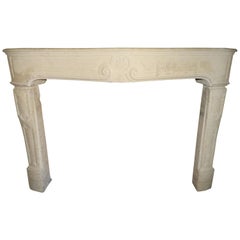 Antique 19th Century Louis XV Fireplace in French Limestone