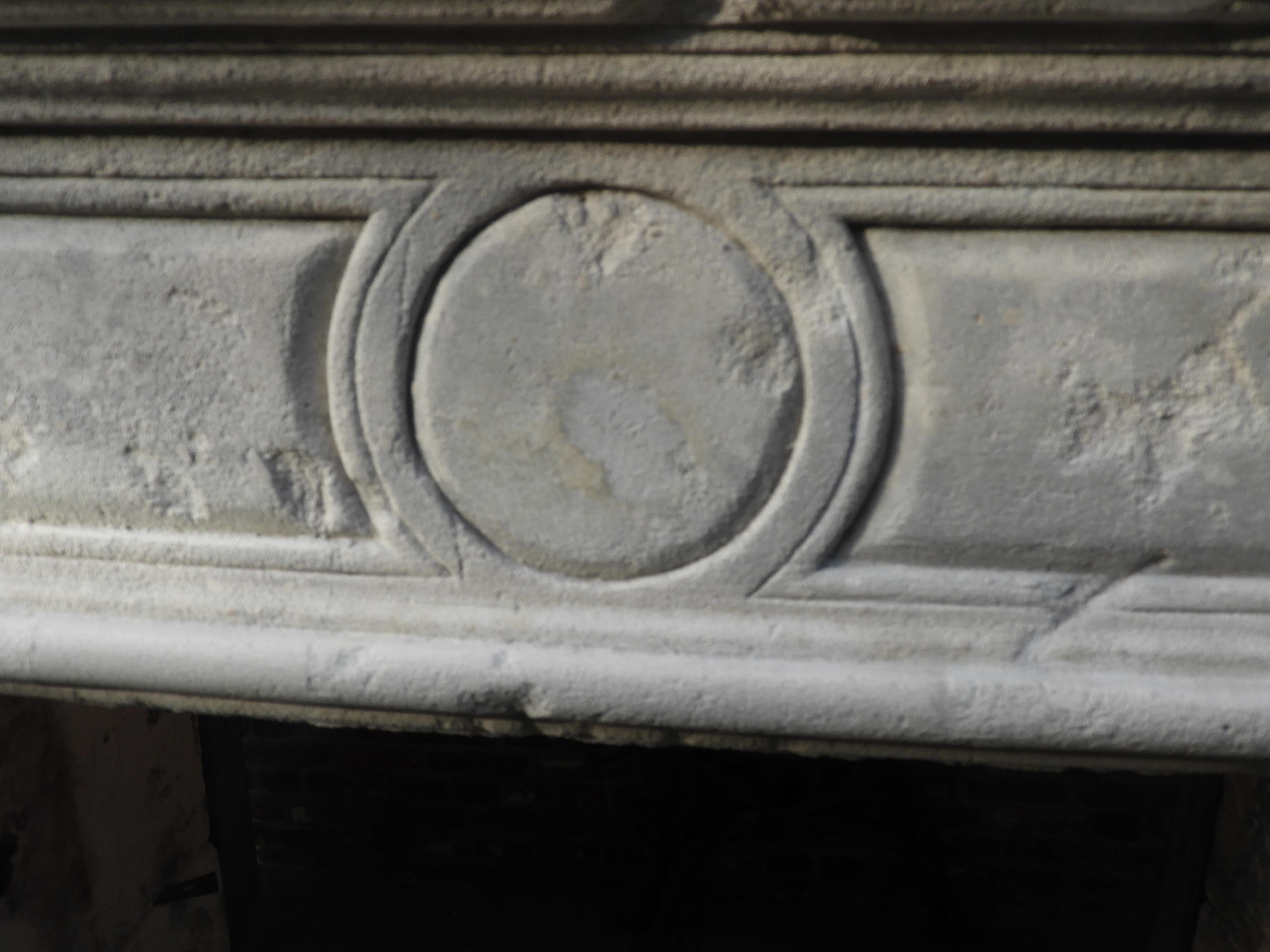 19th Century Louis XV Fireplace with Limestone Upper Mantle For Sale 4