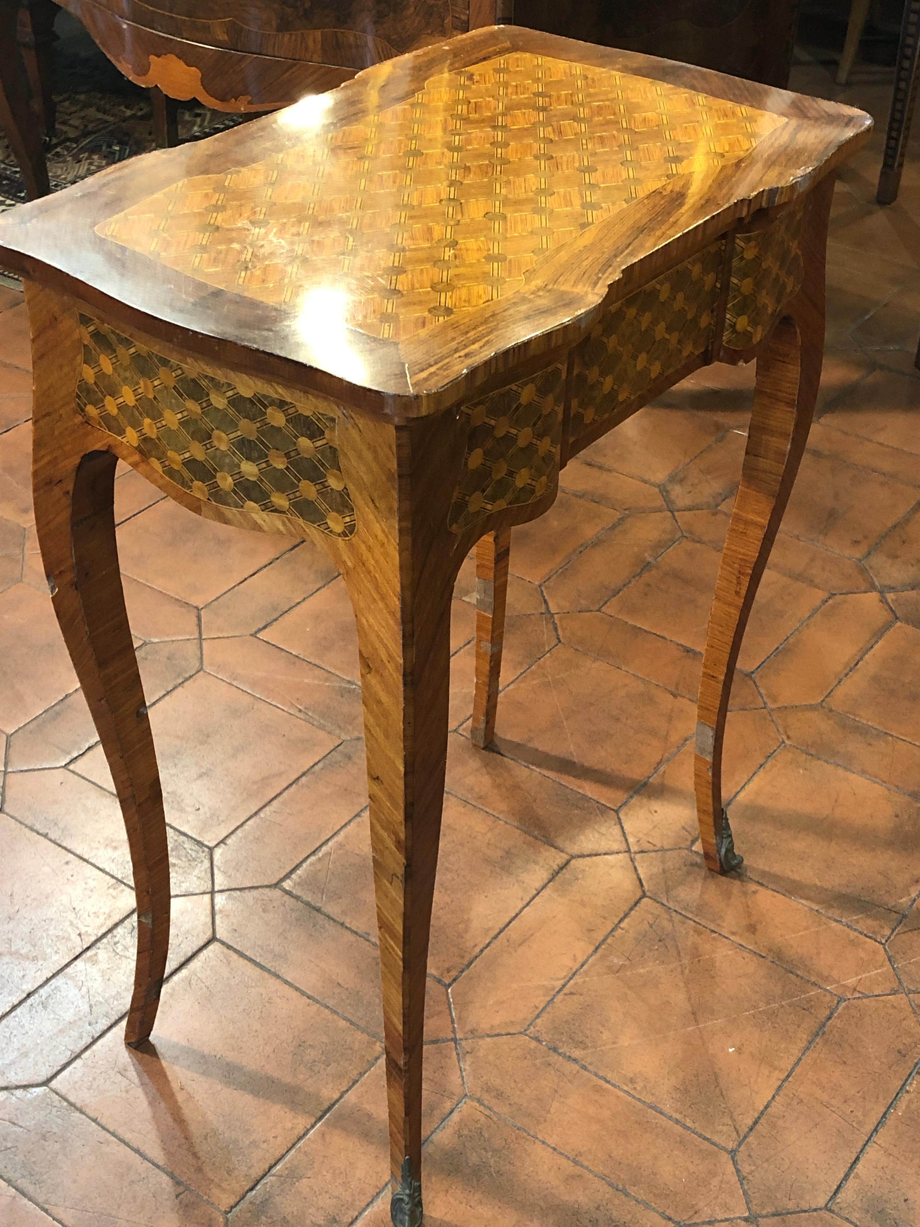 Marquetry 19th Century Louis XV France Rosewood Table, 1870s
