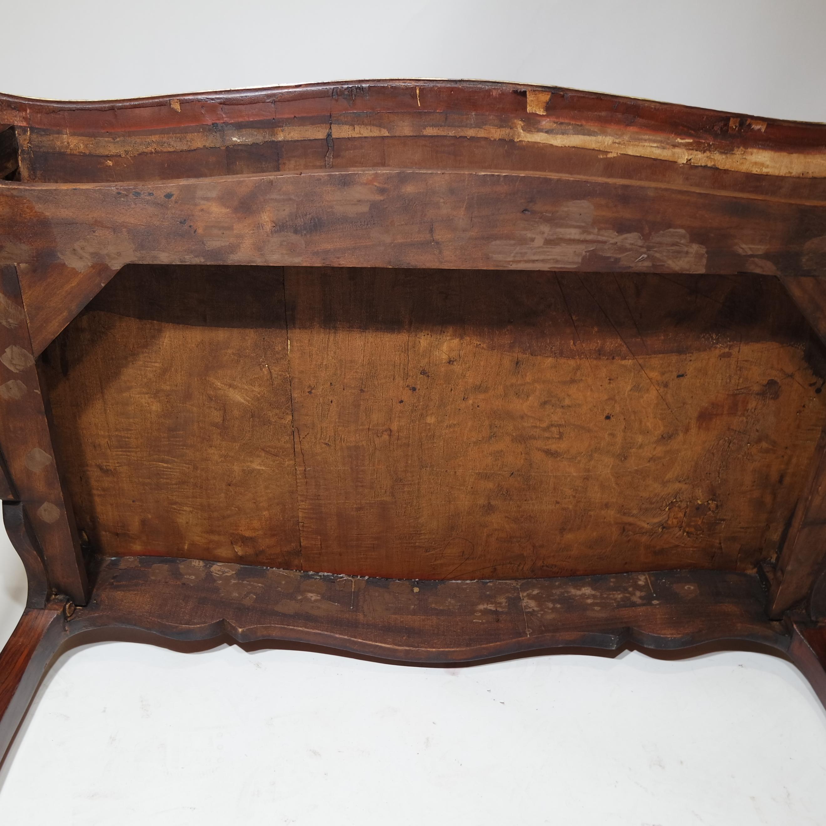 19th Century Louis XV French Inlaid Bureau Plat 'Writing Desk' For Sale 1