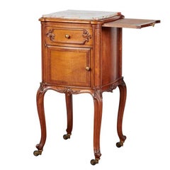 19th Century Louis XV French Oak Bedside Tables or Nightstands