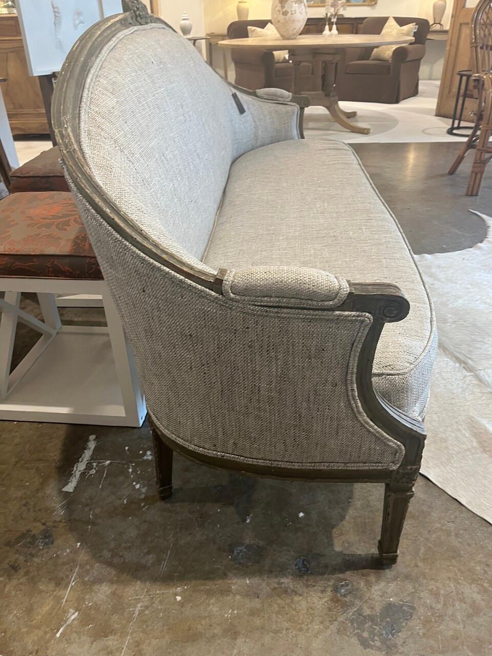 Carved 19th Century Louis XV French Settee For Sale