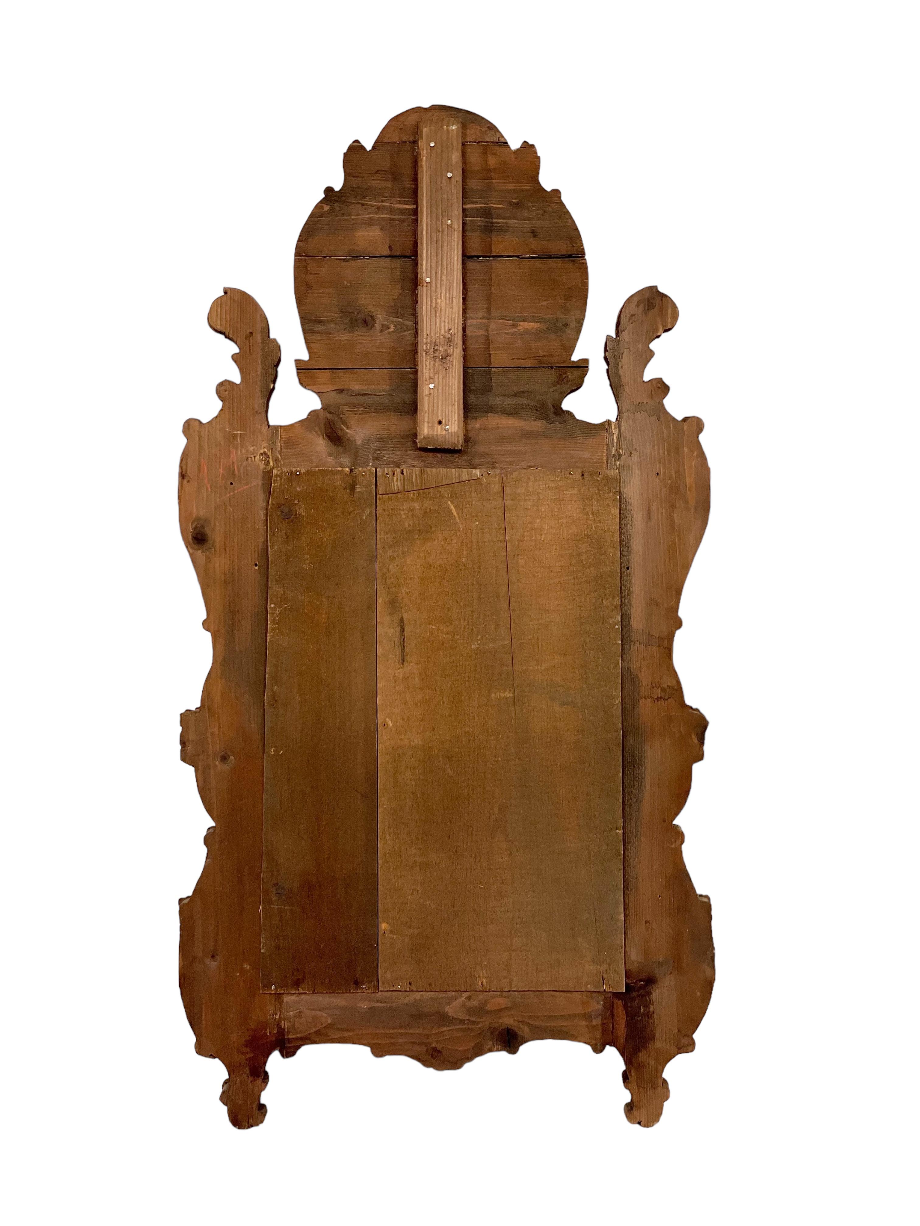 Miroir de cheminée en bois doré Régence du XIXe siècle en vente 3
