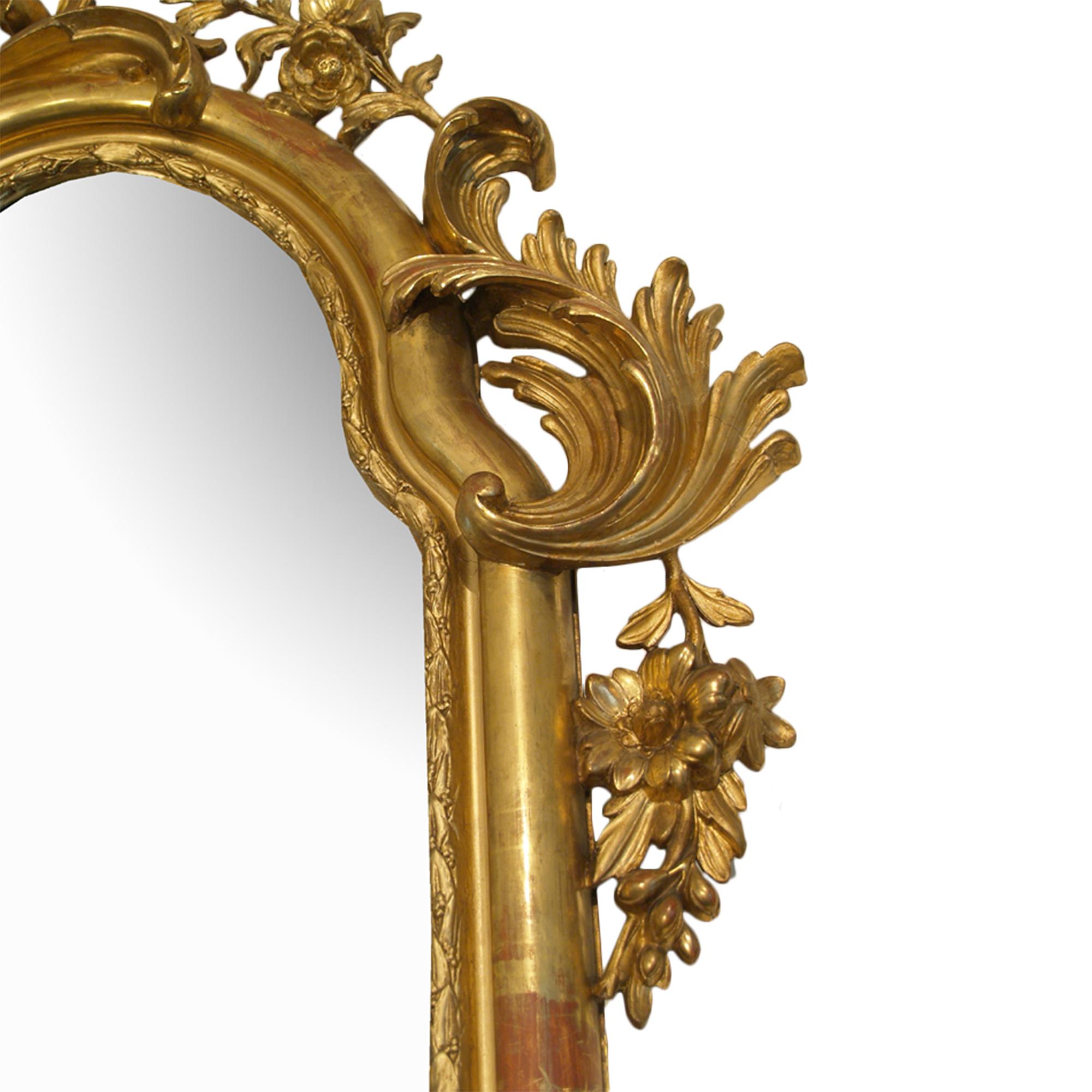 French 19th Century Louis XV Giltwood Mirror For Sale