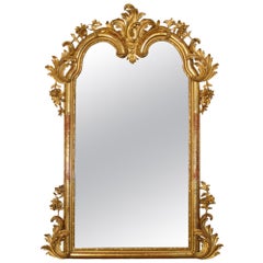 Specchio in legno dorato Luigi XV del XIX secolo