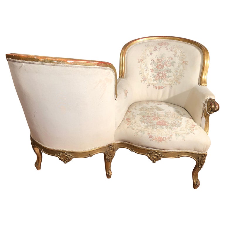 19th Century Louis XV Golden France Sofa Tête-à-tête, 1870s-1880s For Sale  at 1stDibs | tete a tete sofa, kissing chair, tete a tete chair