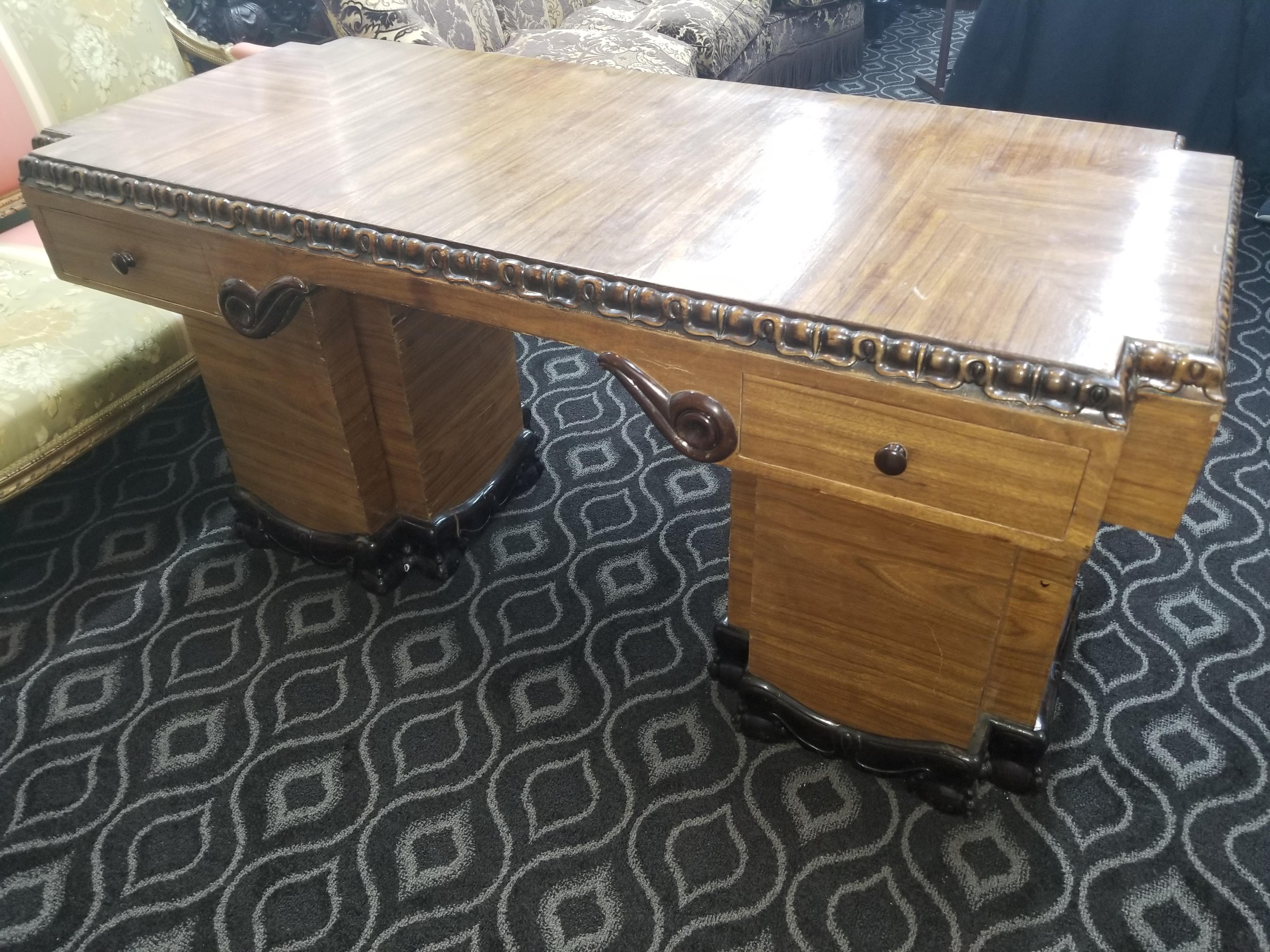 19th Century Louis XV Hardwood Desk with Hidden Drawers For Sale 5
