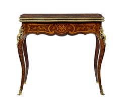 19th century Louis XV influenced inlaid card table