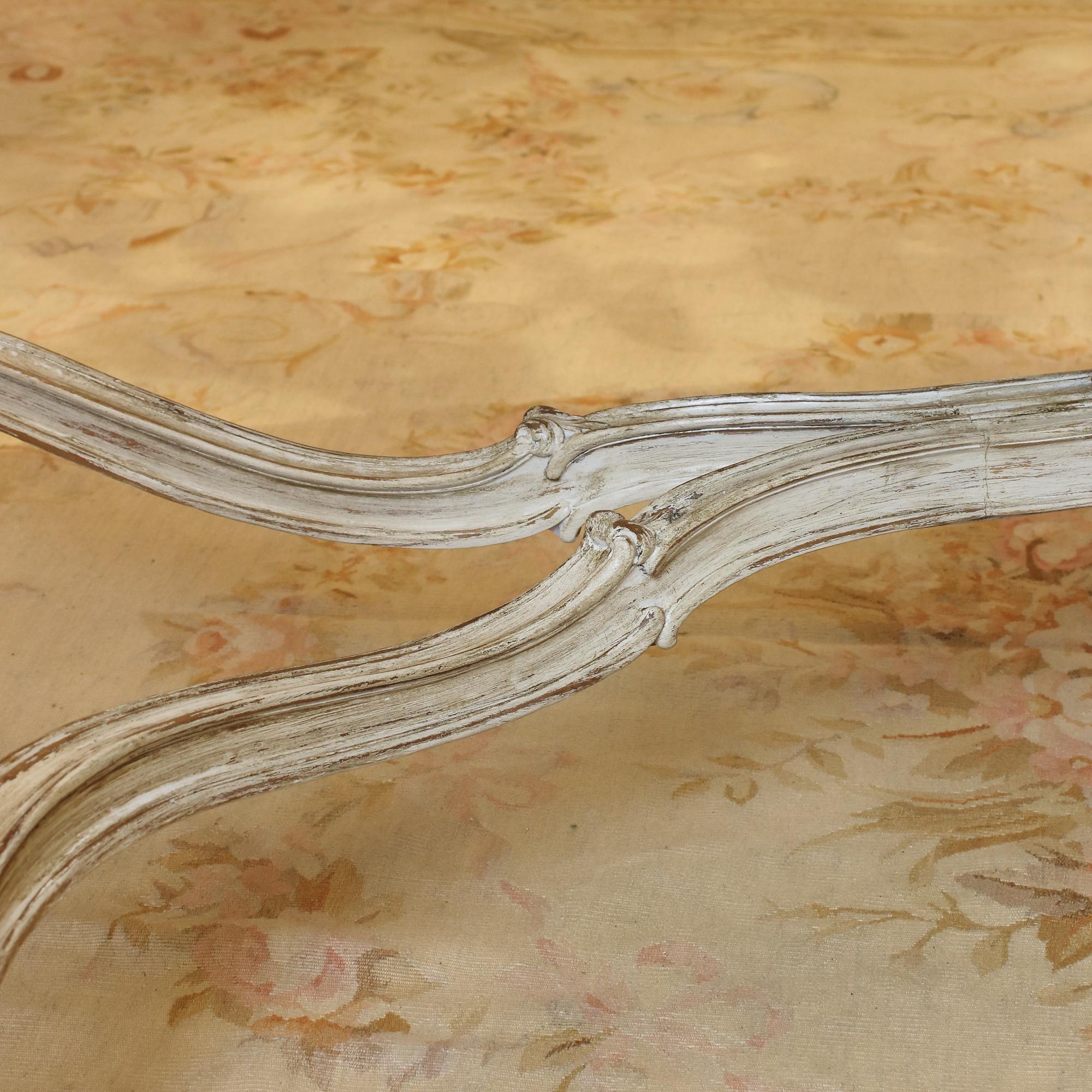 19th Century Louis XV Large Carved and Painted Wood Center or Dining Table For Sale 9