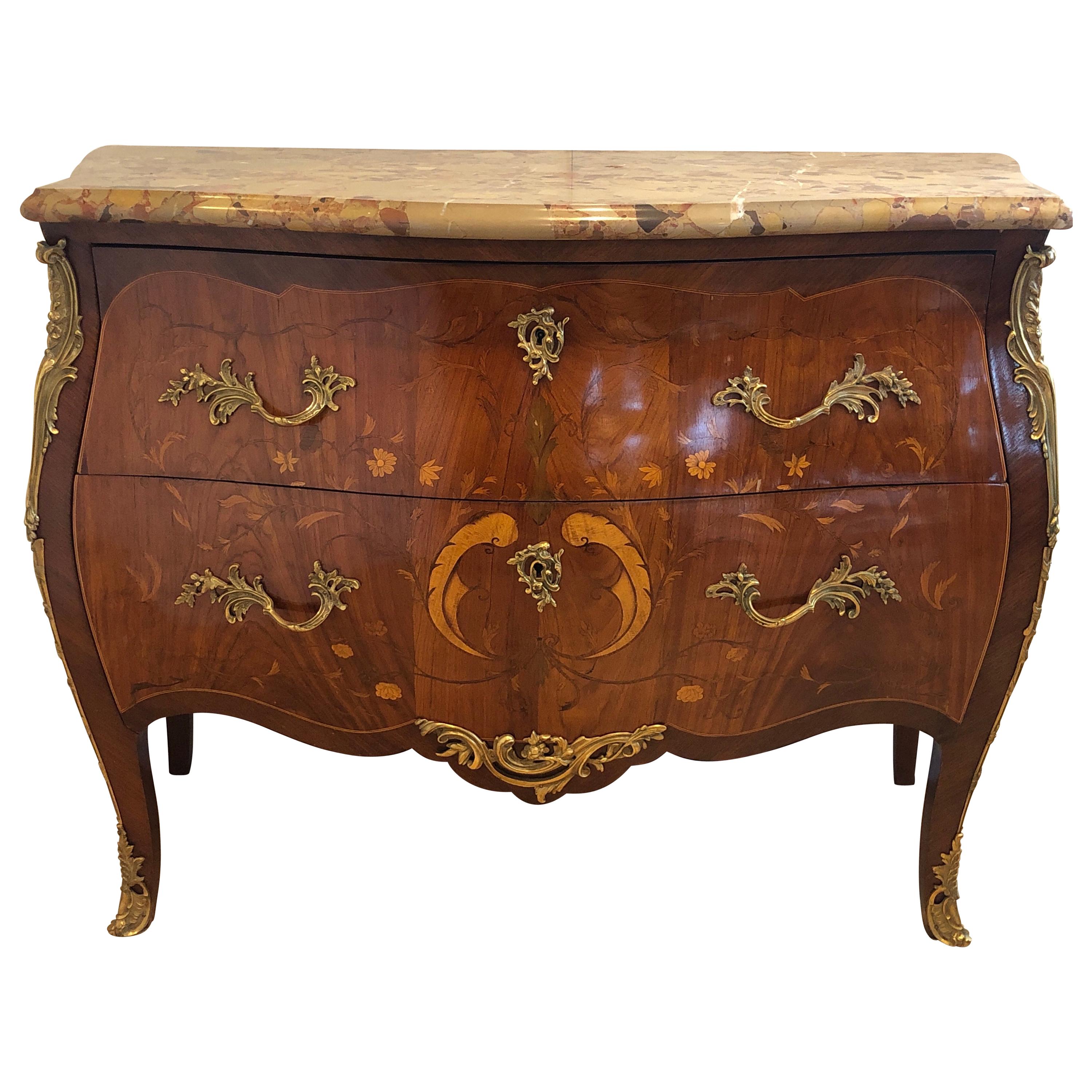 19th Century Louis XV Marble Top Commode