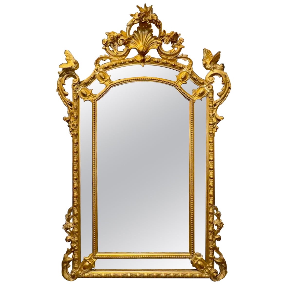 19th Century Louis XV Mirror with Birds