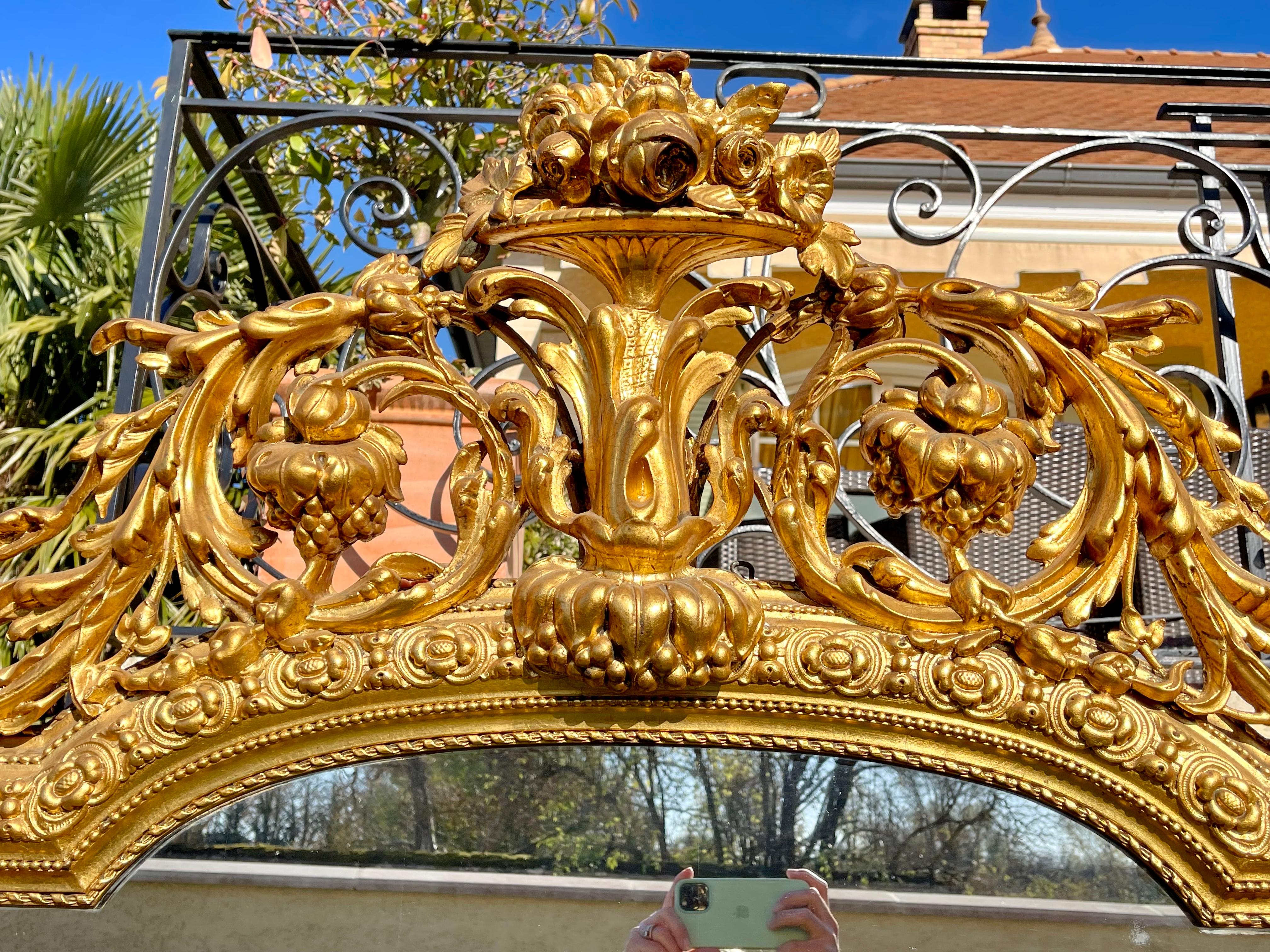 French 19th Century, Louis XV / Napoleon III Style Large Gilt Mirror