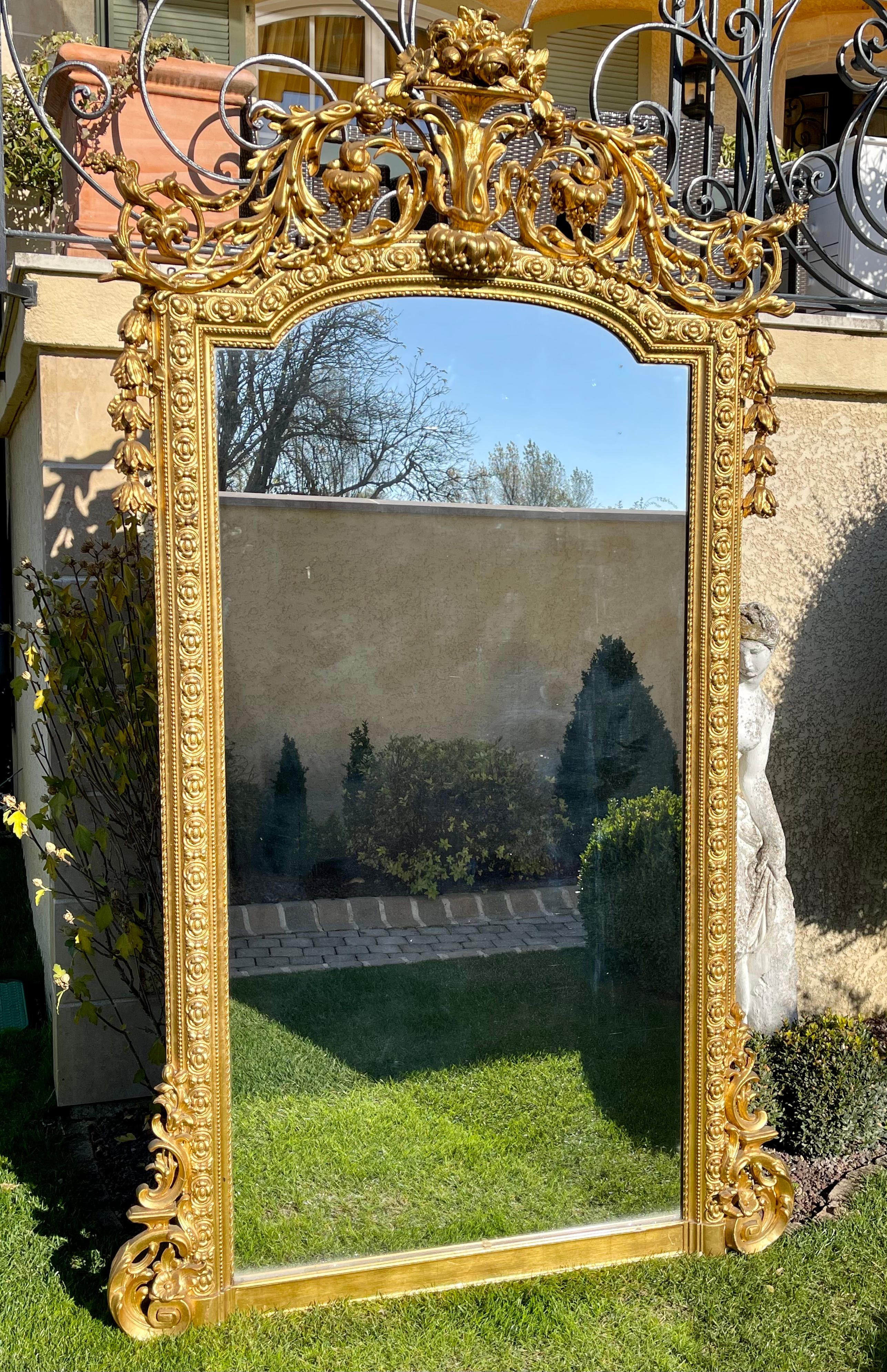 19th Century, Louis XV / Napoleon III Style Large Gilt Mirror 2