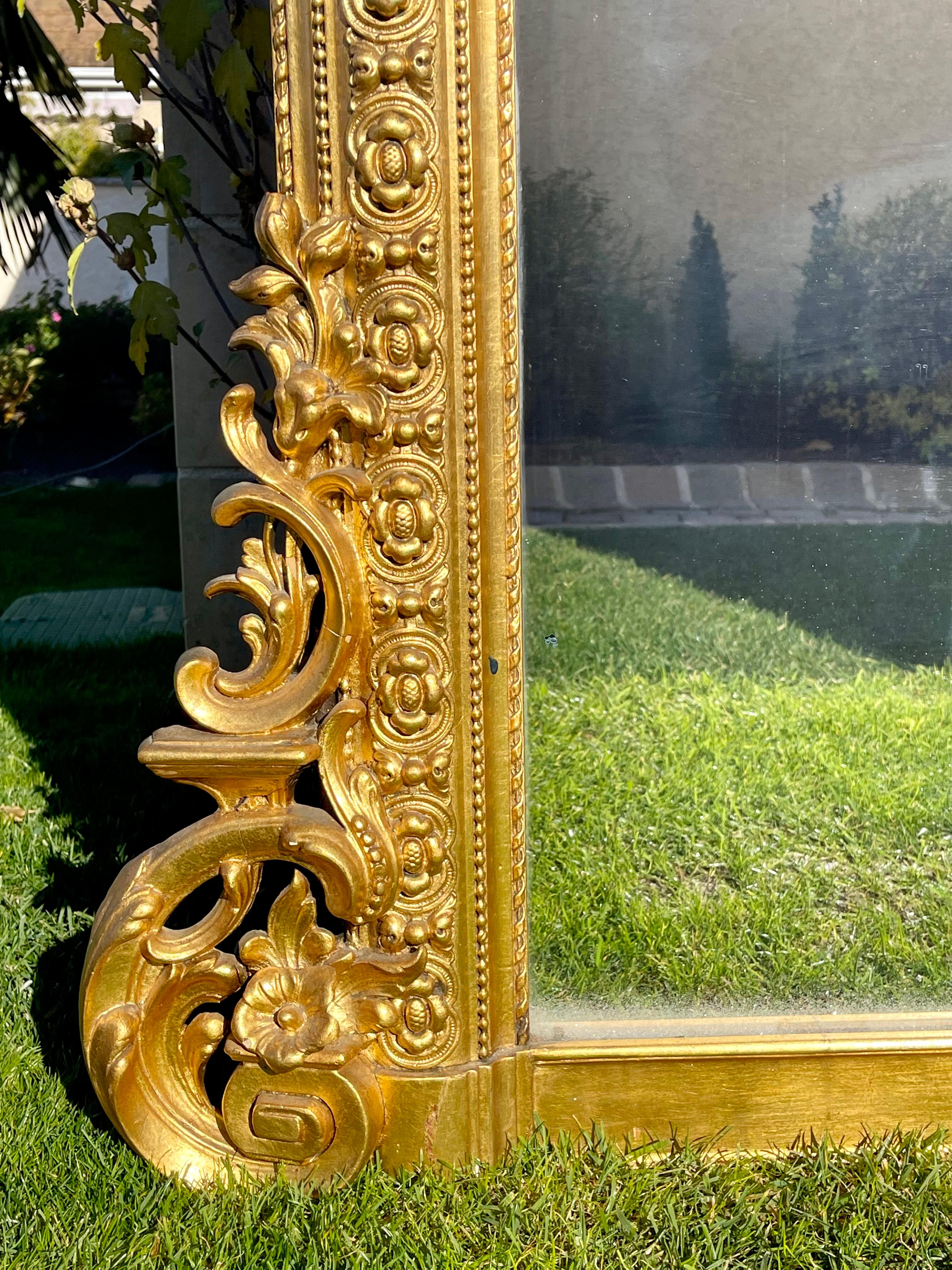 19th Century, Louis XV / Napoleon III Style Large Gilt Mirror 4