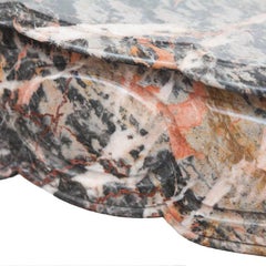19th Century Louis XV Pompadour Loire French Breche Marble Mantelpiece