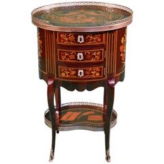 19th Century France Louis XV Rosewood Inlaid Center Table Nightstands 1800