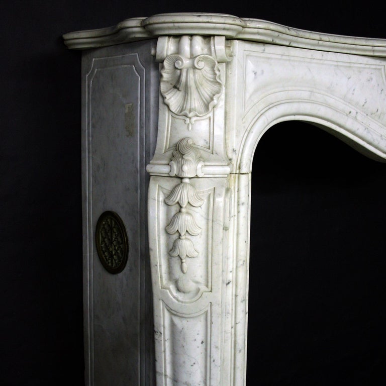 19th Century Louis XV Sicilian Marble Chimneypiece For Sale at 1stDibs