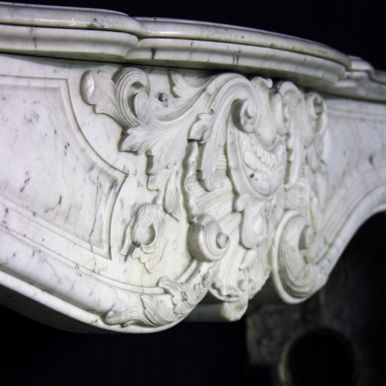 19th Century Louis XV Sicilian Marble Chimneypiece For Sale at 1stDibs