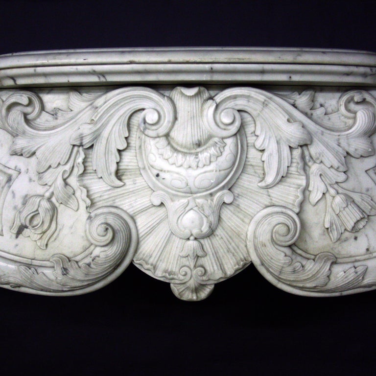 19th Century Louis XV Sicilian Marble Chimneypiece For Sale at 1stDibs