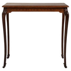 19th Century Louis XV Side Table, Dark Walnut with Marquetry Inlay
