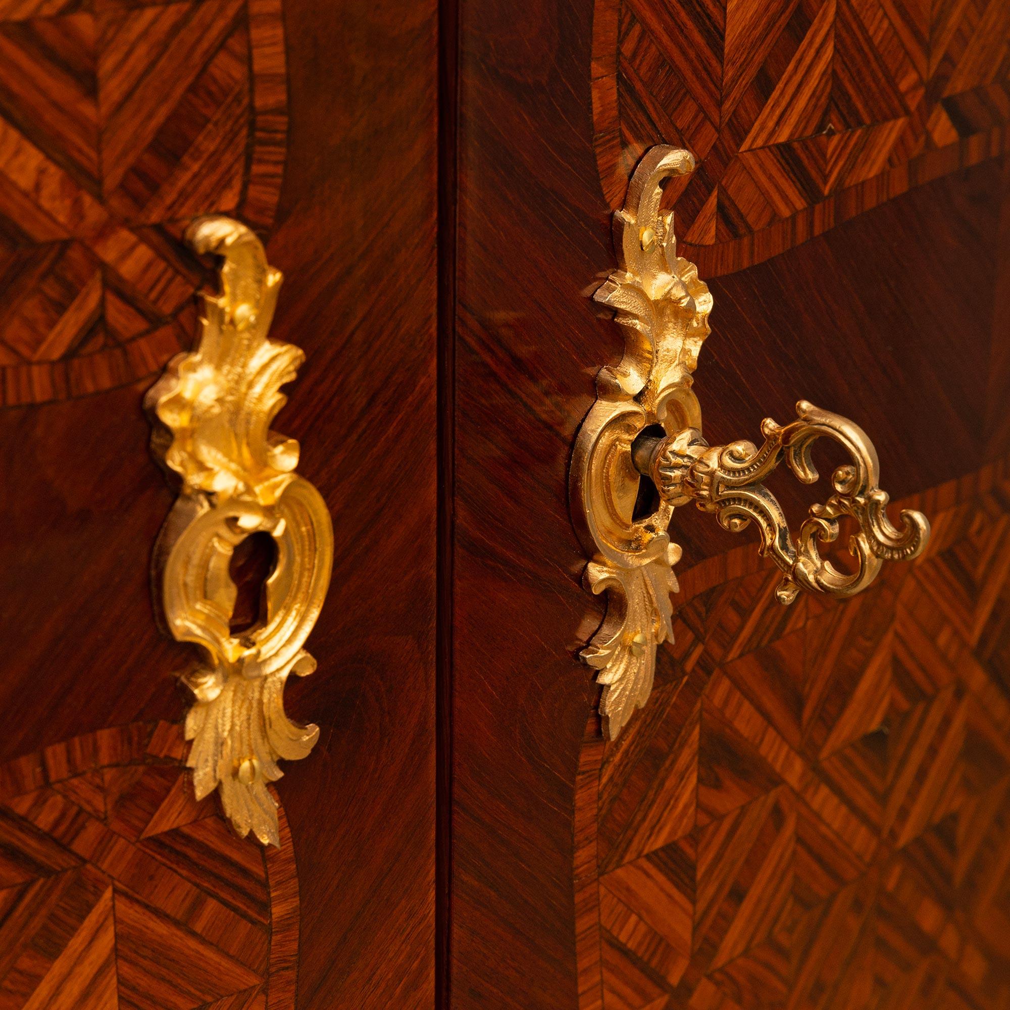 19th century Louis XV st. Kingwood and Rouge Royal marble cabinets For Sale 1