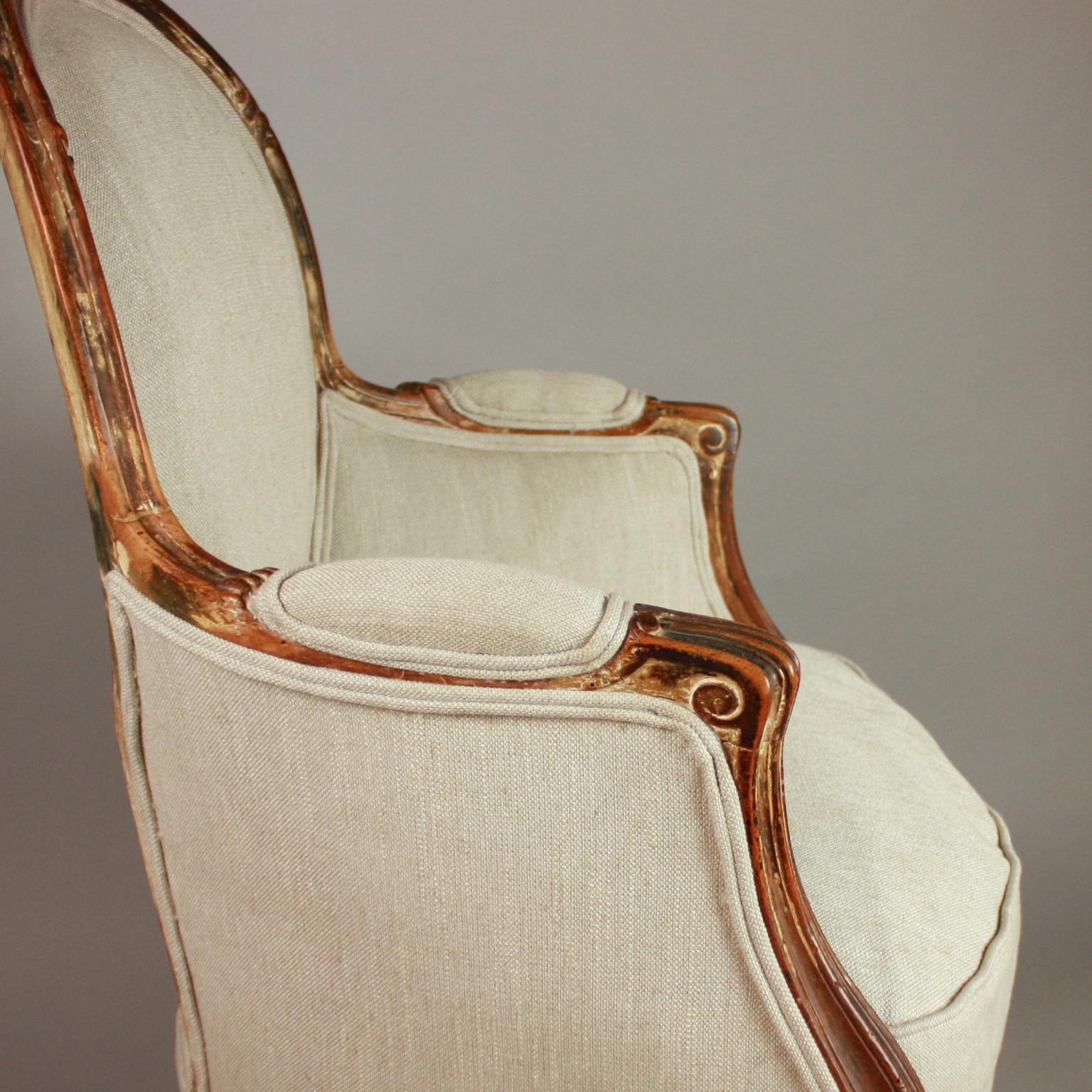 19th Century French Louis XV Style Country Style Bergere 'en cabriolet'  In Good Condition In Berlin, DE