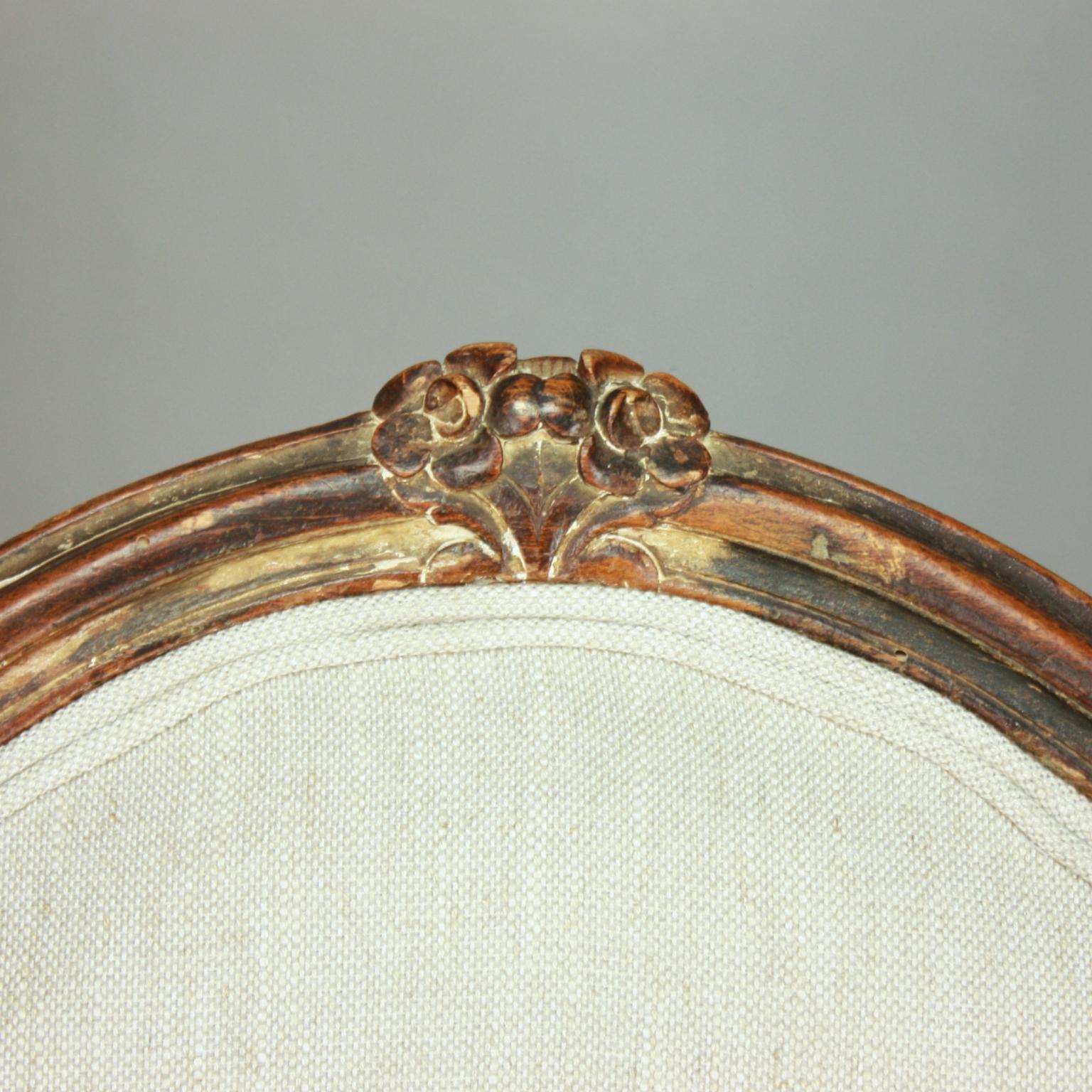 19th Century French Louis XV Style Country Style Bergere 'en cabriolet'  1