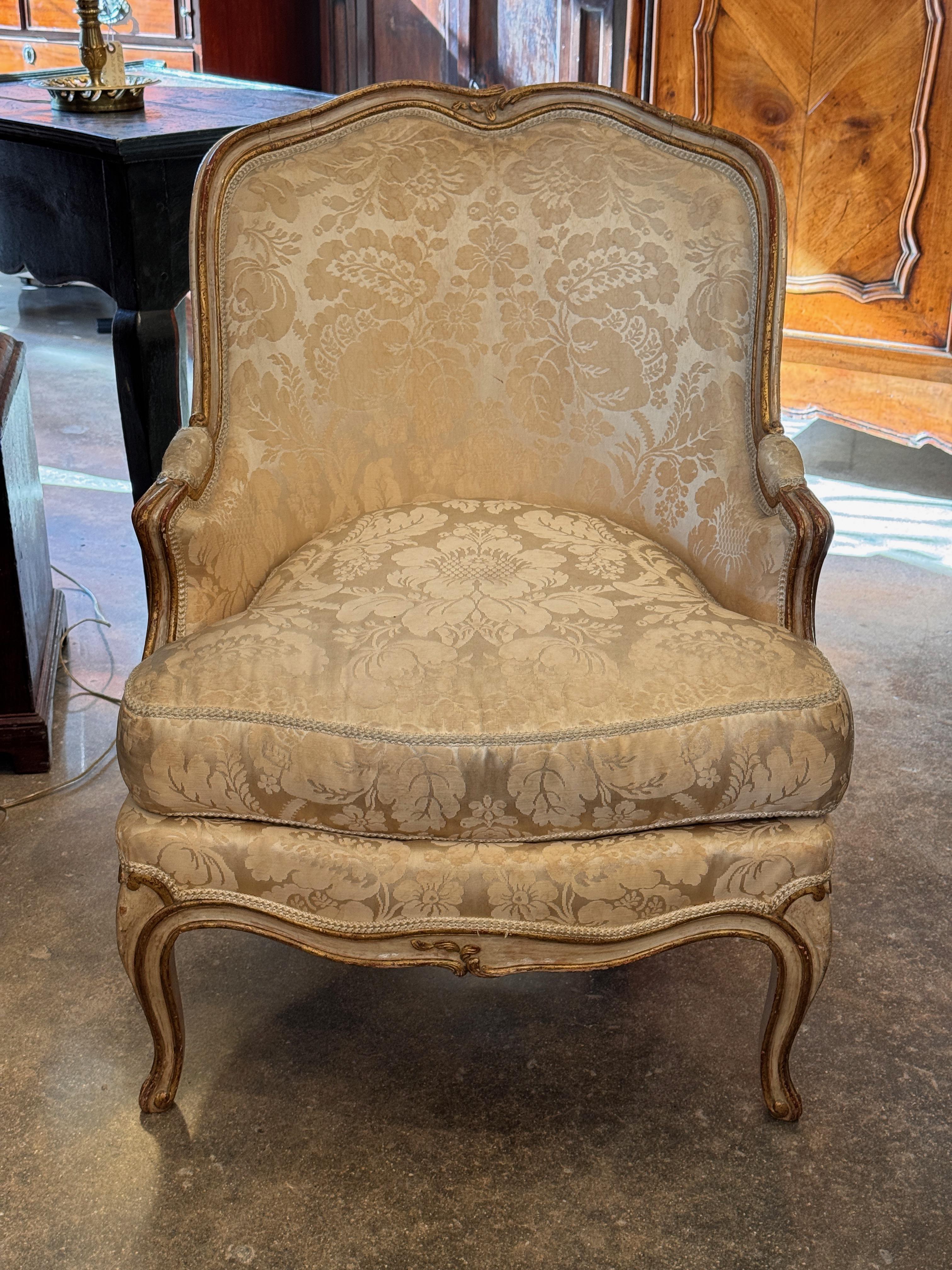 19th Century Louis XV Style Bergere For Sale at 1stDibs