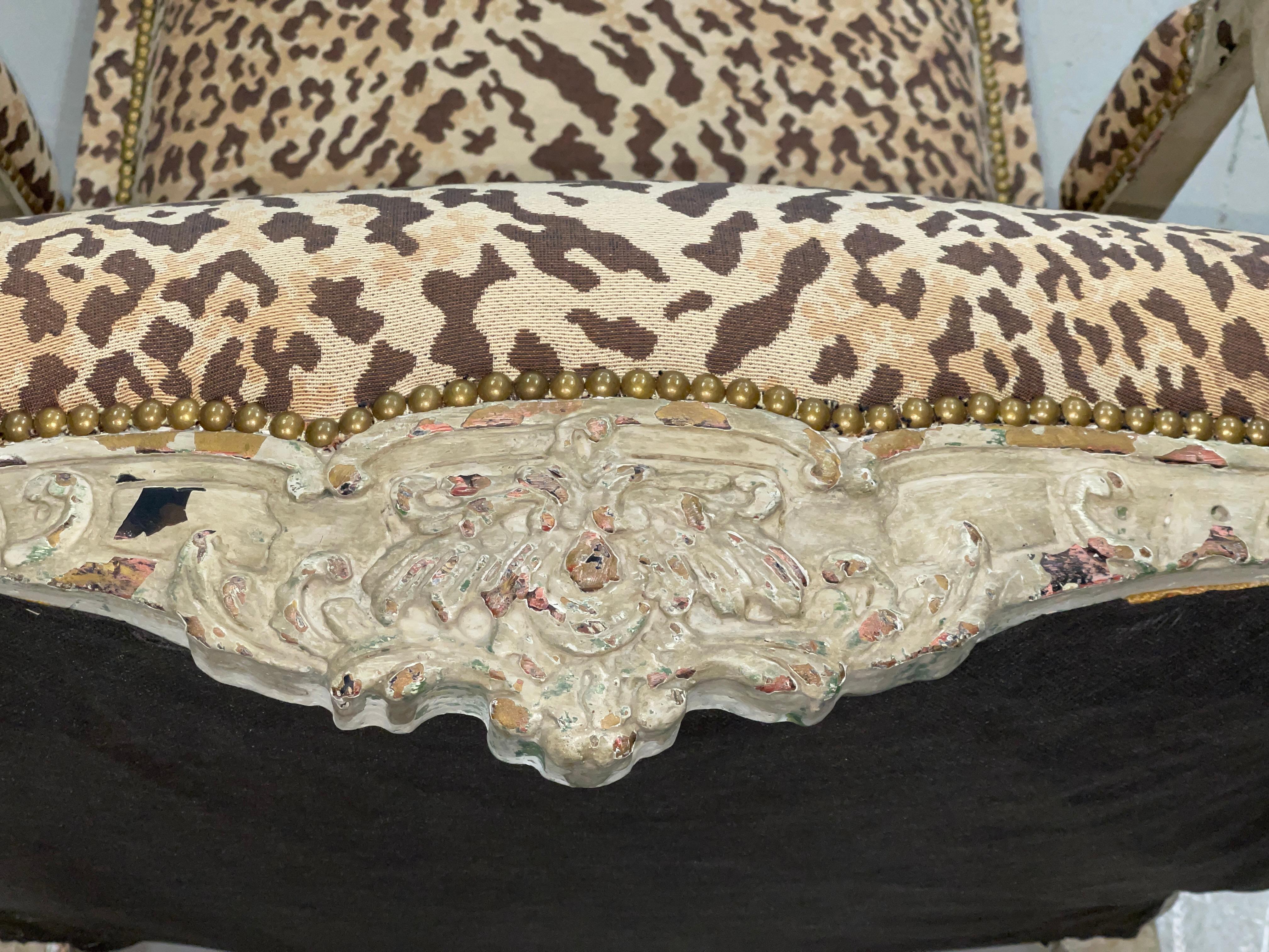 19th Century Louis XV Style Bergere Part of a Suite of 4 5