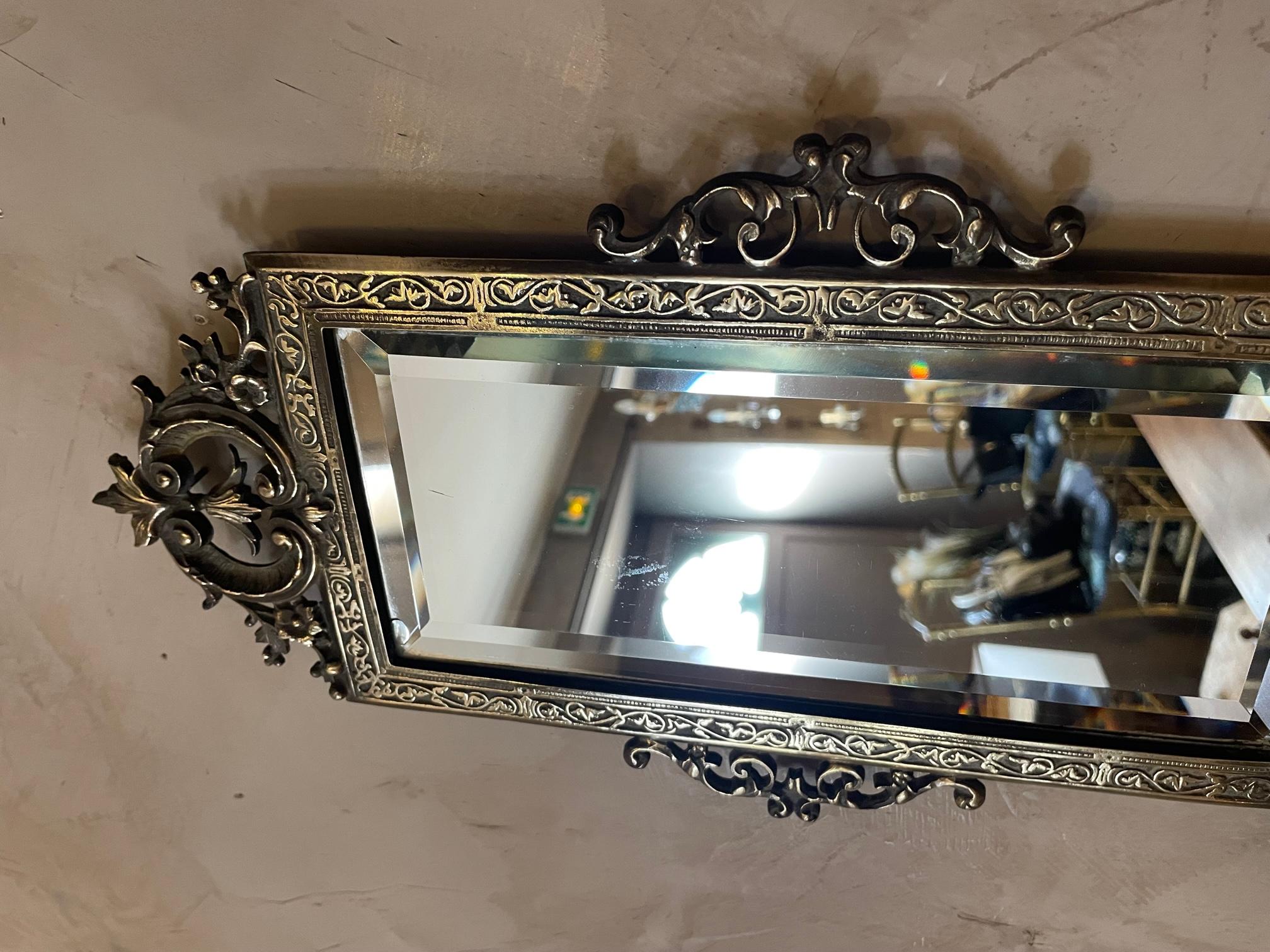 19th century Louis XV style Bronze Candle Holder Mirror For Sale 2