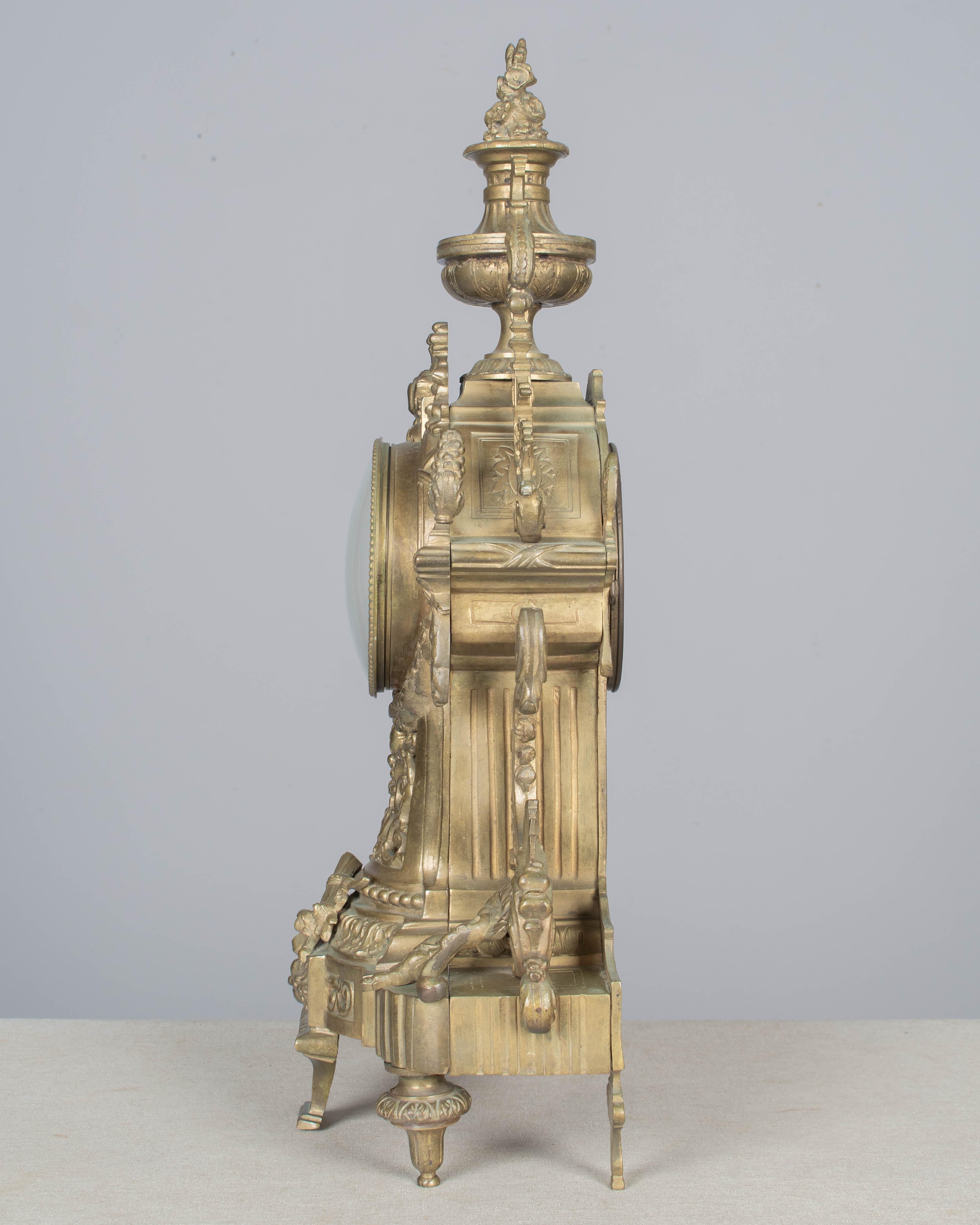 19th Century Louis XV Style Bronze Mantle Clock For Sale 1
