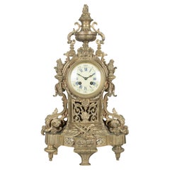 19th Century Louis XV Style Bronze Mantle Clock