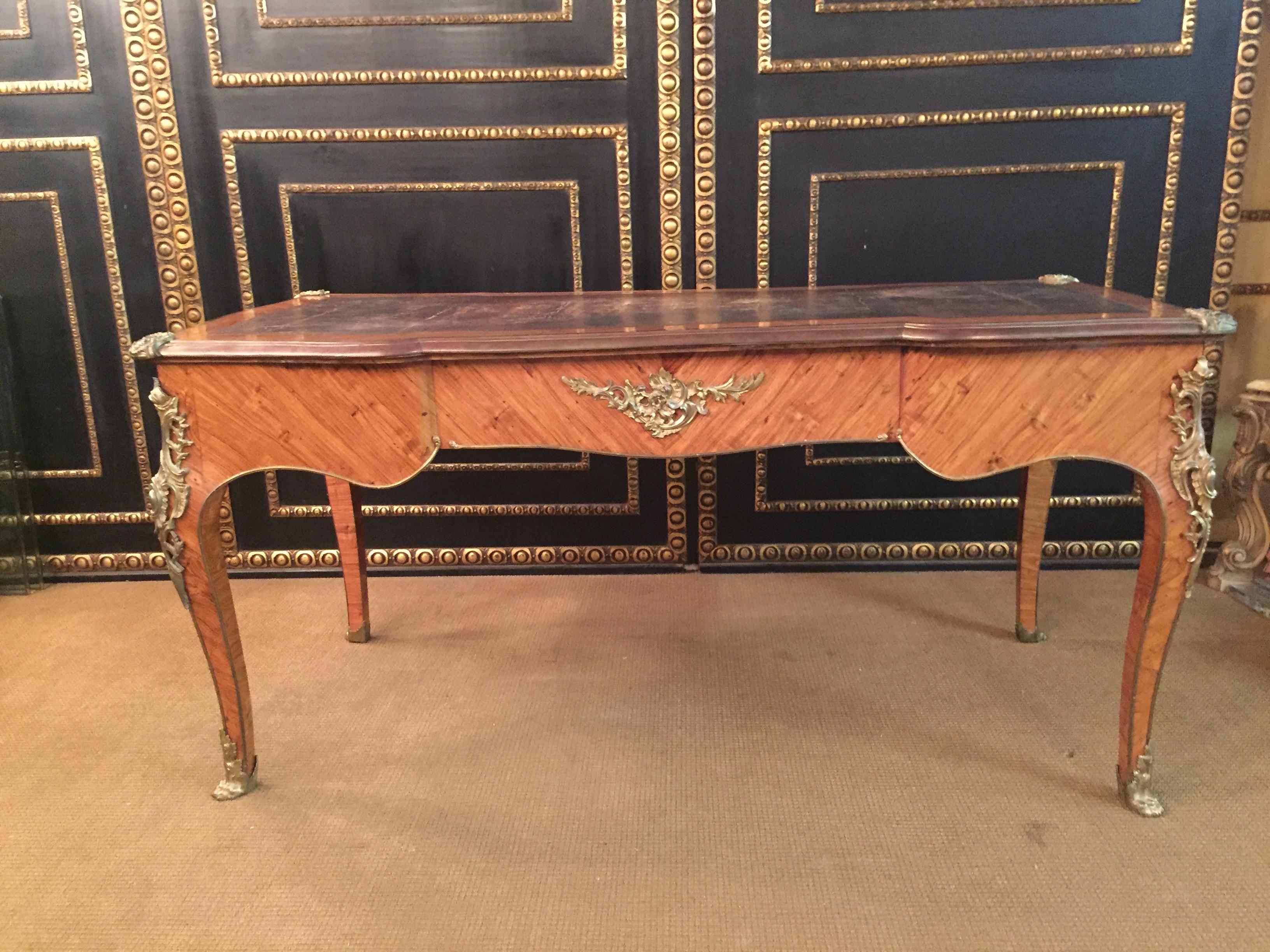19th Century Louis XV Style Bureau Plat Writing Table 8