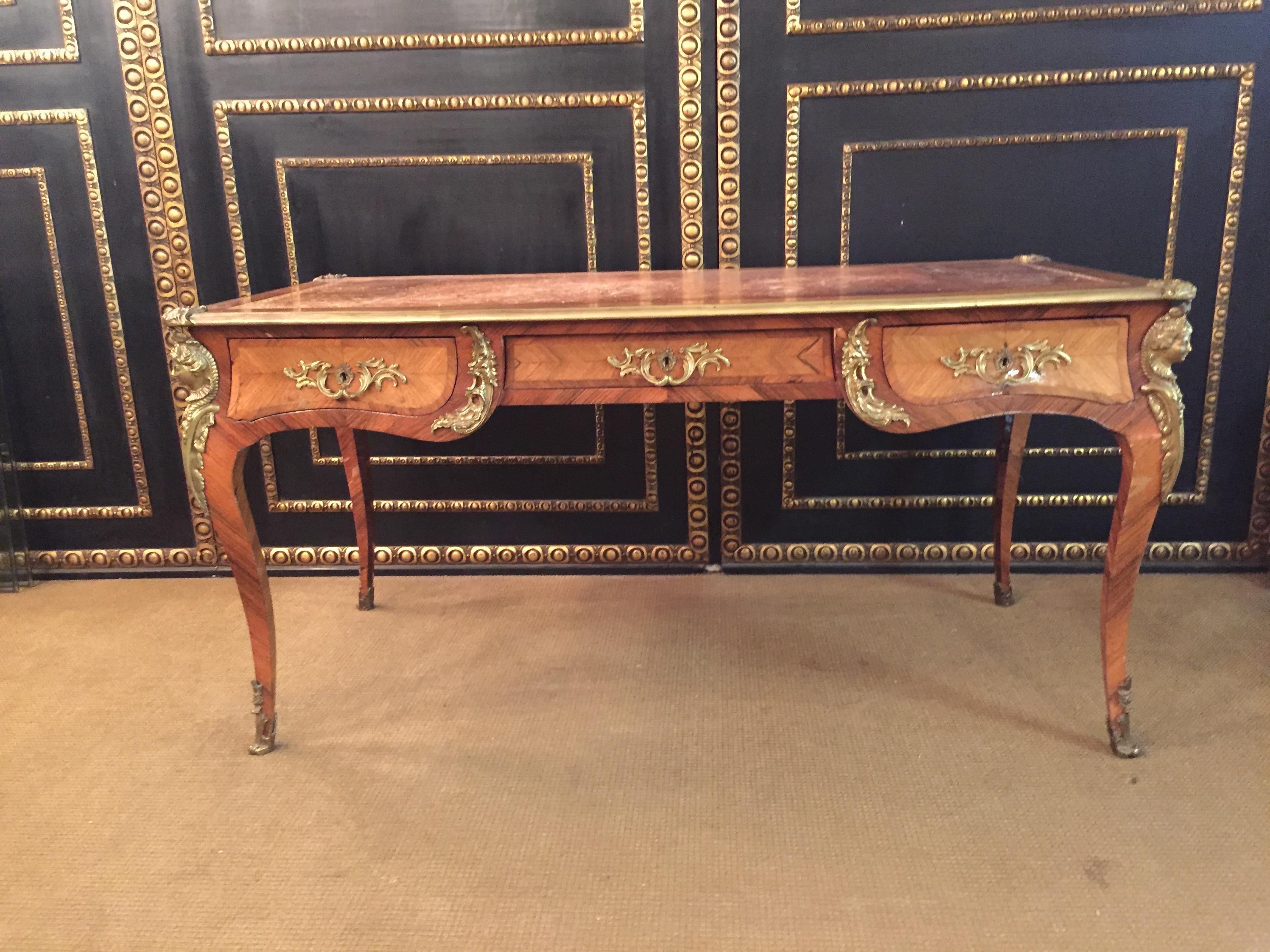 19th Century Louis XV Style Bureau Plat Writing Table 9