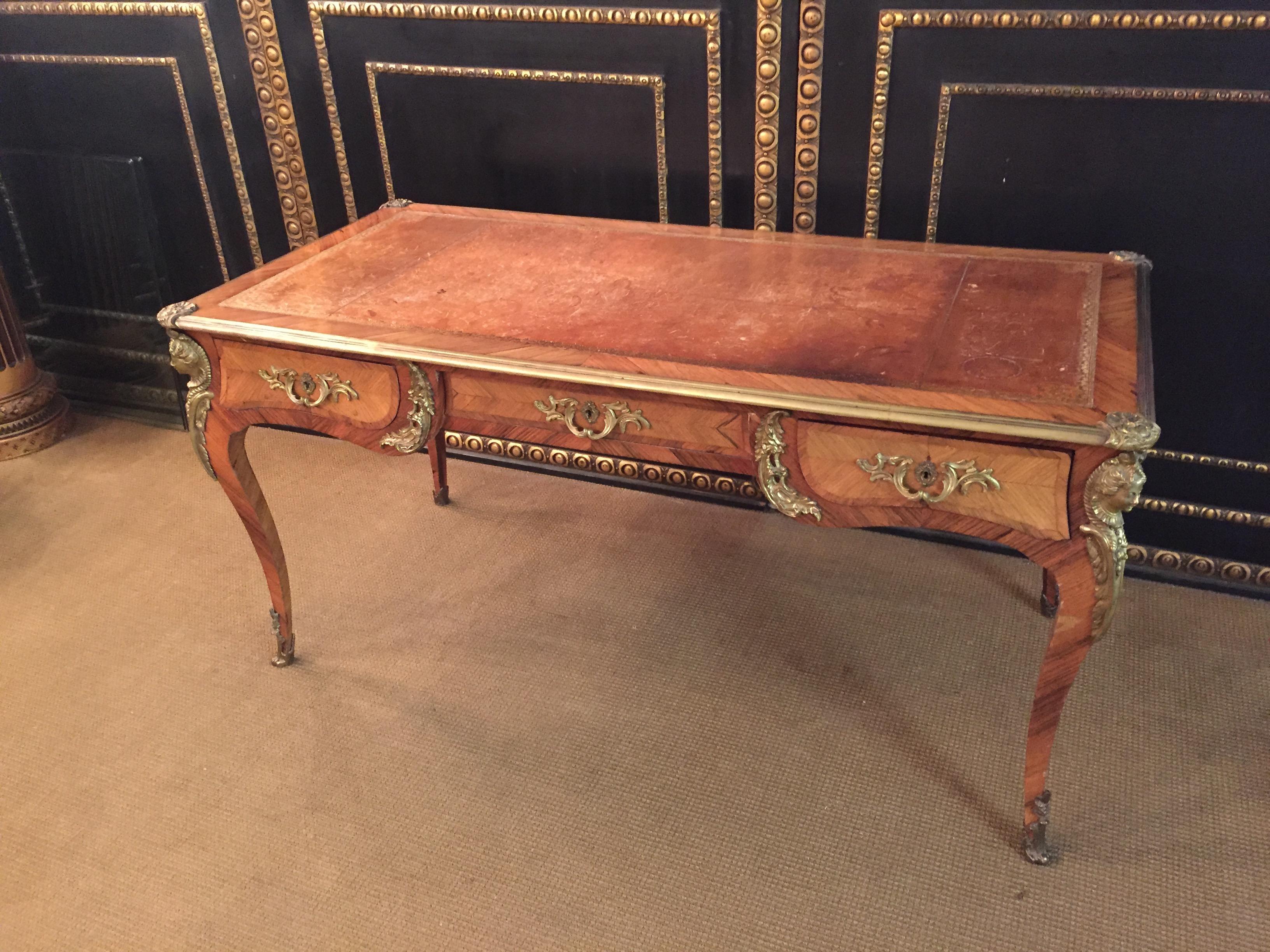 19th Century Louis XV Style Bureau Plat Writing Table 10