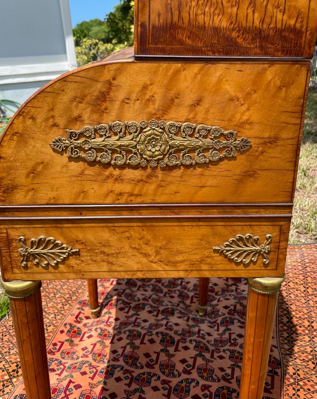 19th Century Louis XV Style Burlwood Ormolu Mounted Lady’s Desk For Sale 14