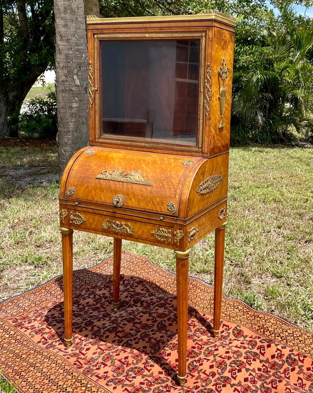 19th Century Louis XV Style Burlwood Ormolu Mounted Lady’s Desk For Sale 3