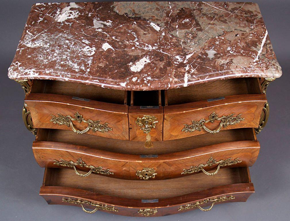 19th Century Louis XV Style Chest of Drawers with Marble Top For Sale 7