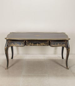 19th Century Louis XV Style Chinoiserie Bureau Plat