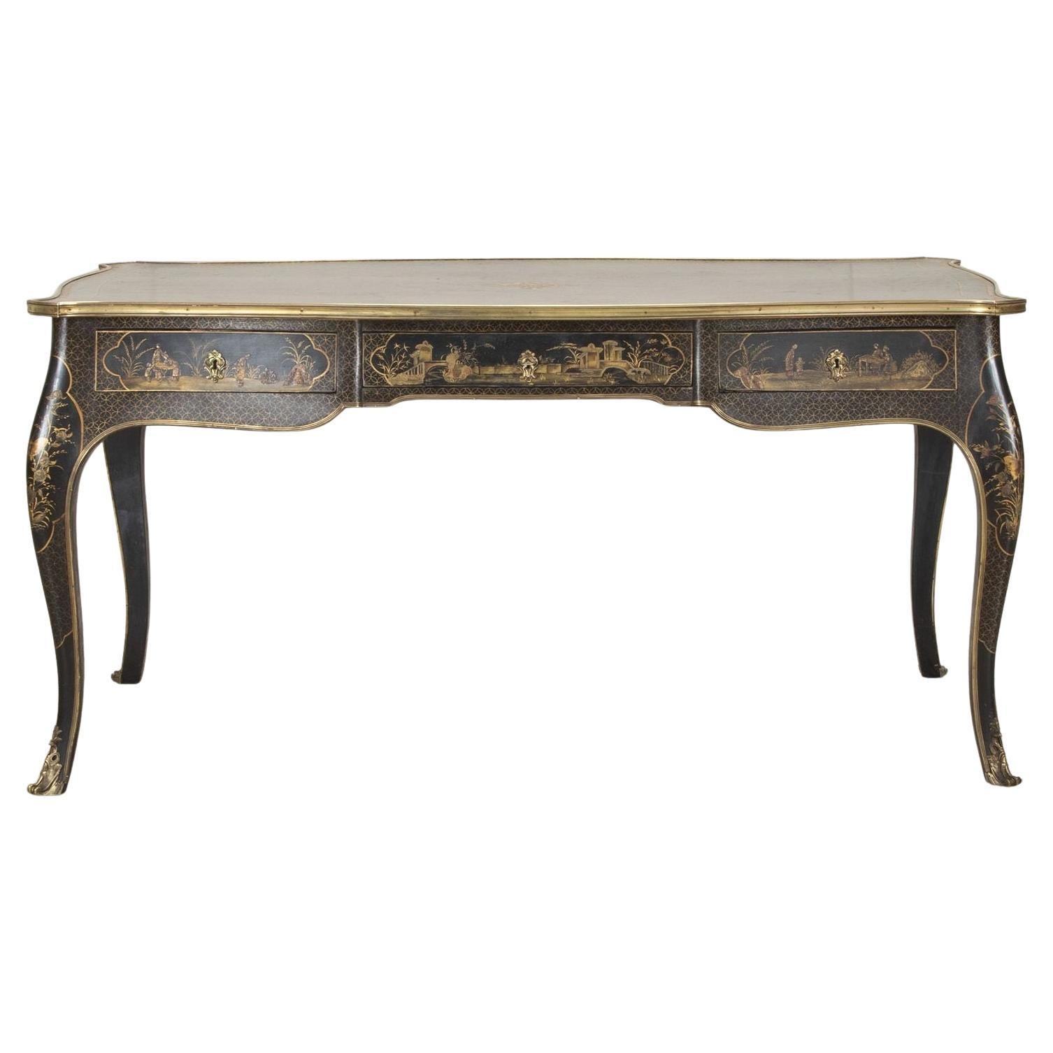 Bureau Plat in stile Luigi XV del 19° secolo in vendita