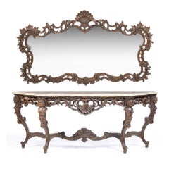 19th century - Louis XV Style Console Table with Mirror
