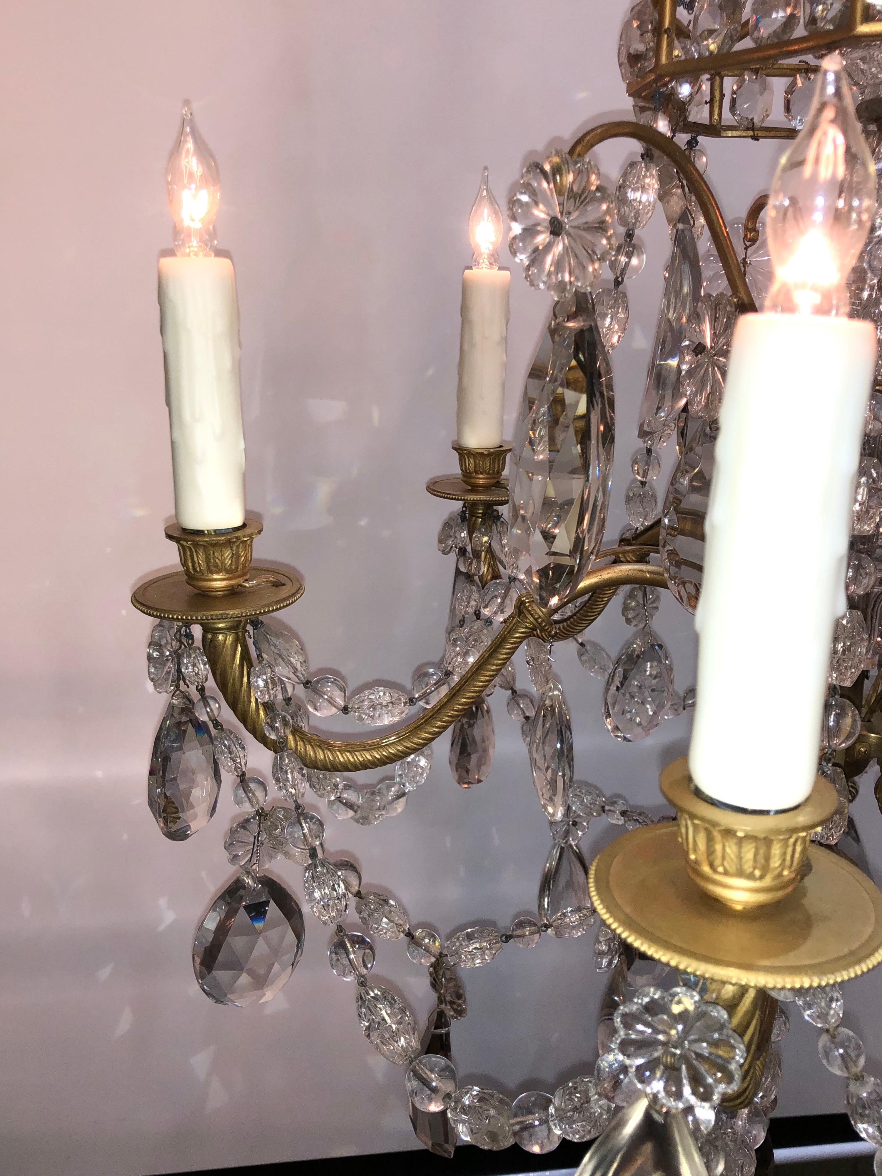 19th Century Louis XV Style Crystal and Gilt Bronze Chandelier For Sale 6