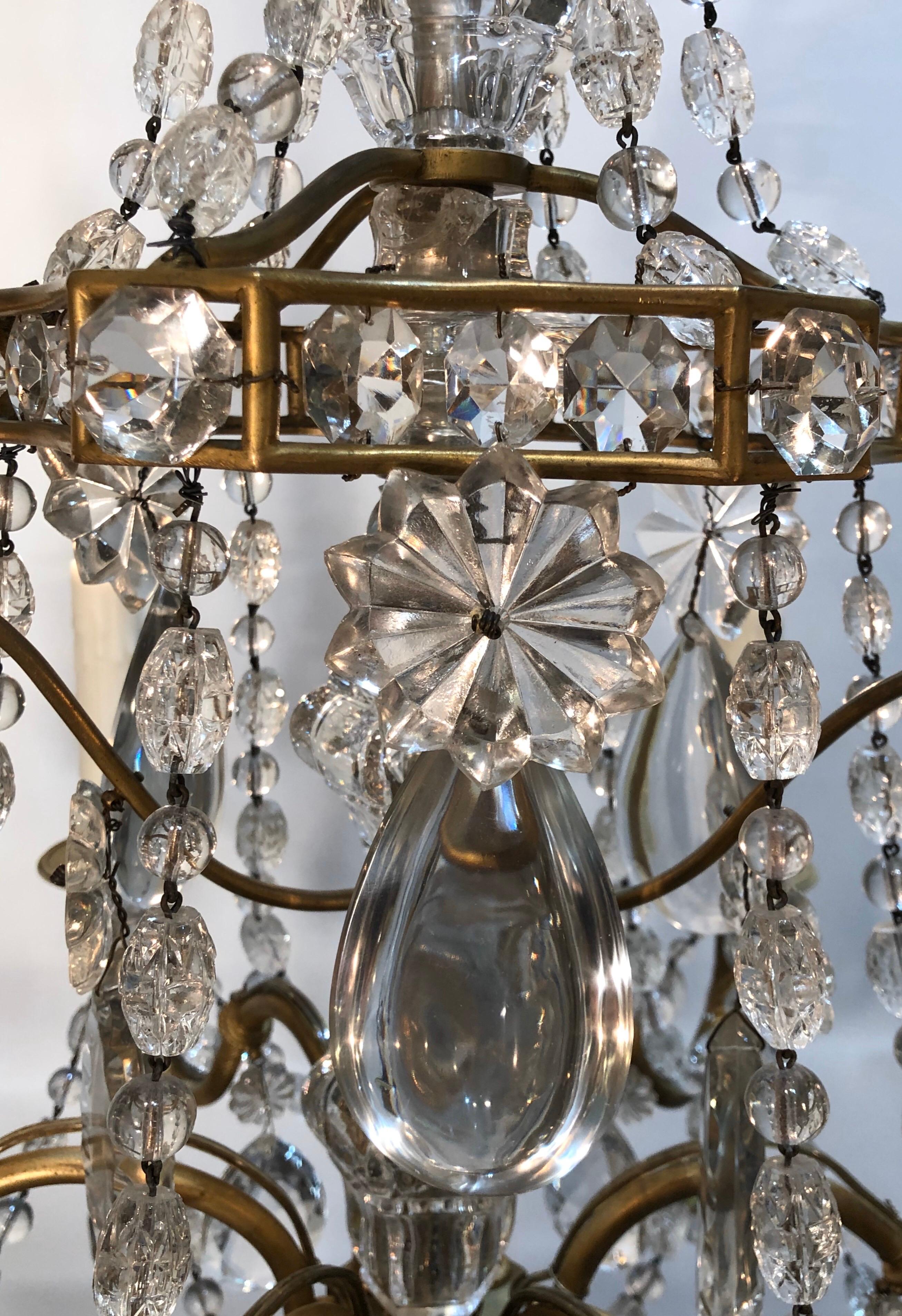 19th Century Louis XV Style Crystal and Gilt Bronze Chandelier For Sale 9