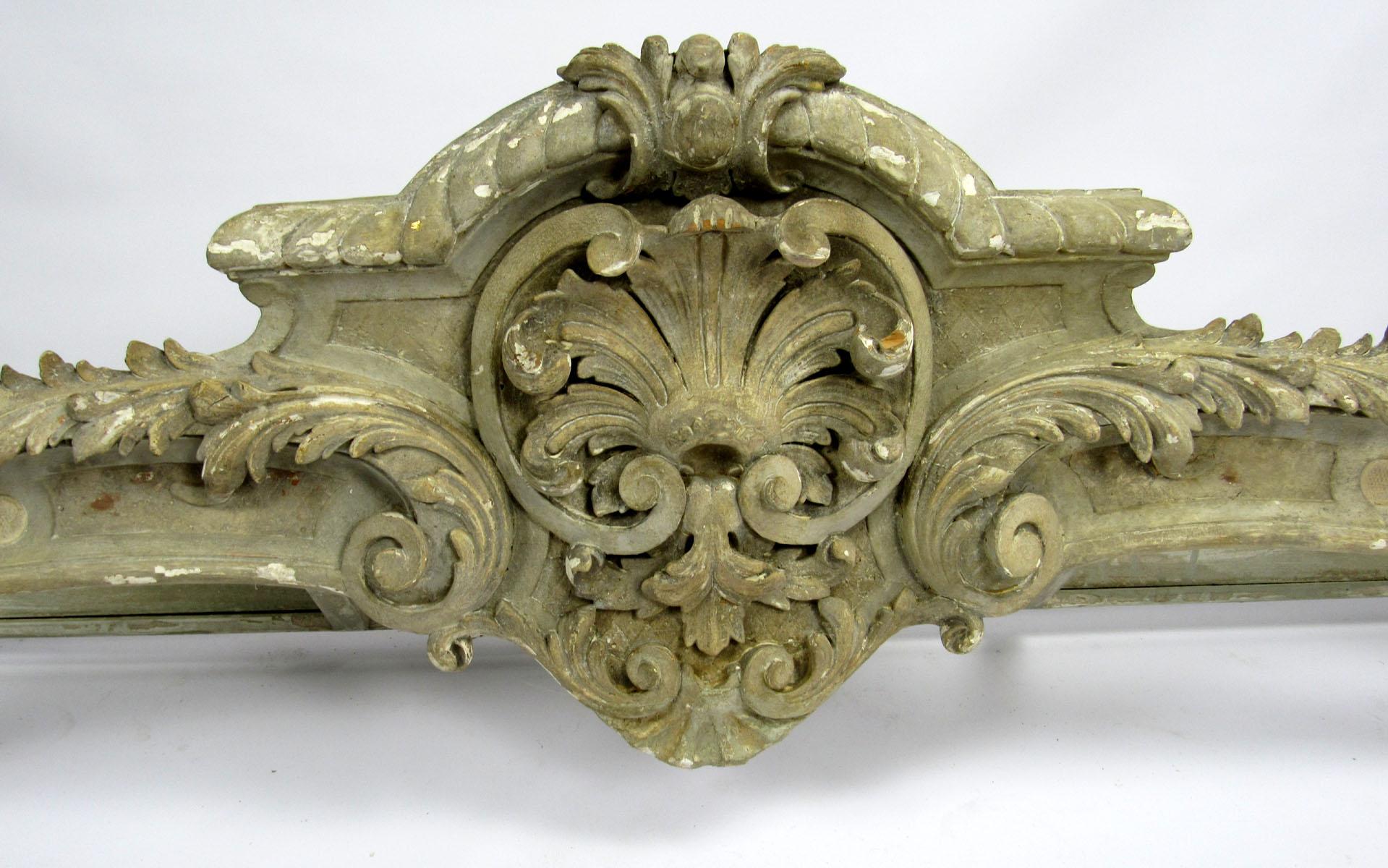 Very finely carved 19th century Louis XV style wooden drapery cornice.
