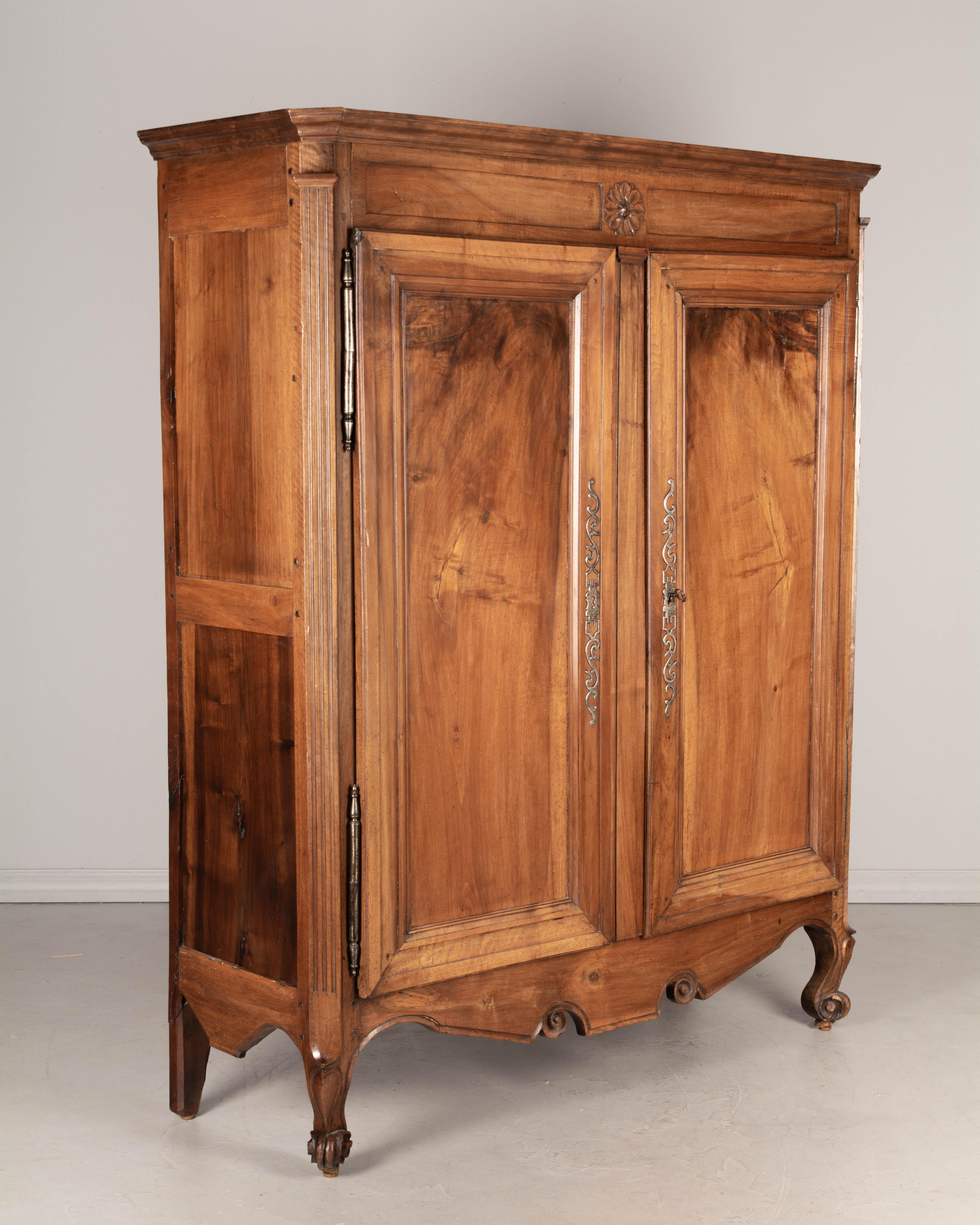 Hand-Carved 19th Century Louis XV Style French Armoire or Wardrobe