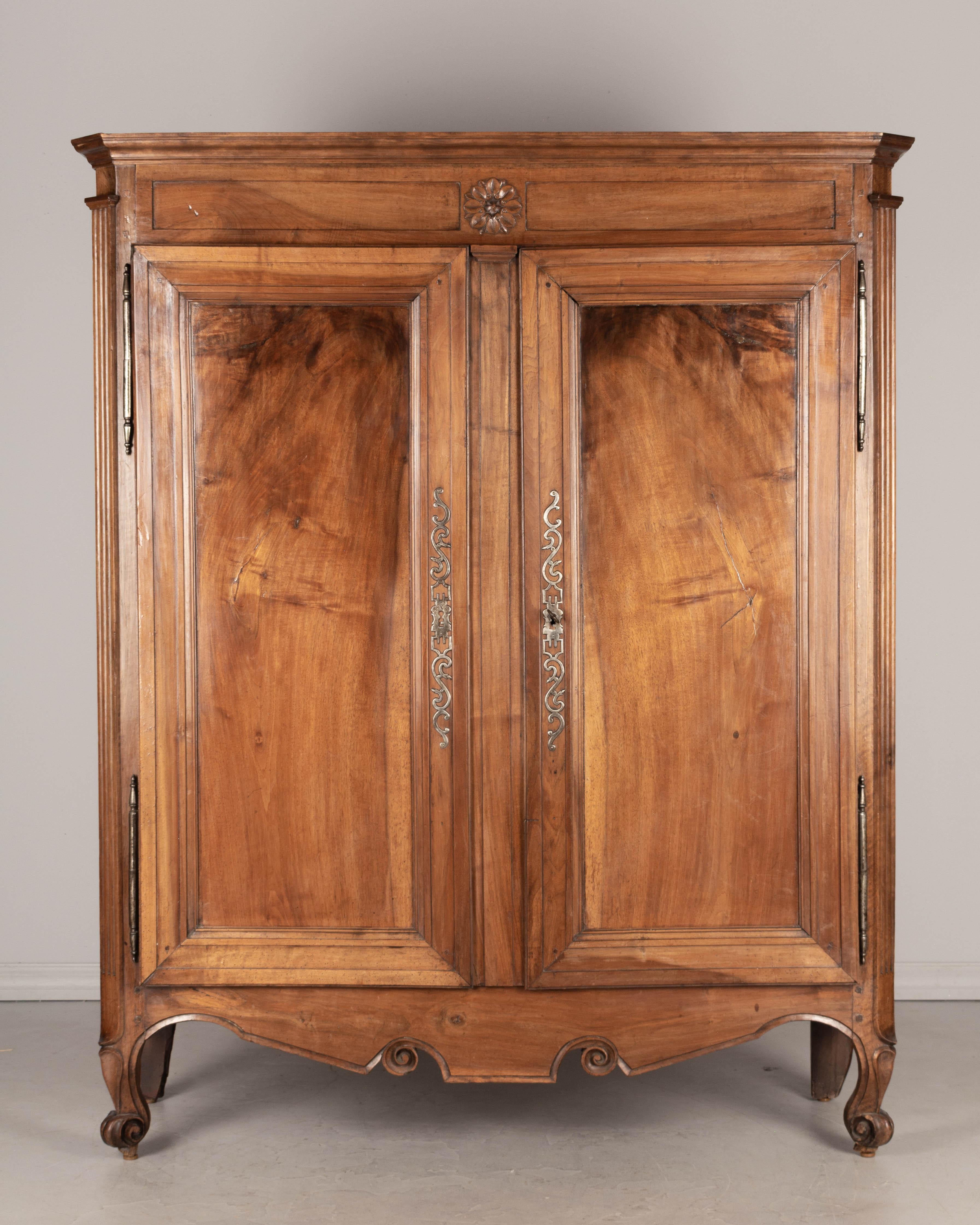 19th Century Louis XV Style French Armoire or Wardrobe In Good Condition In Winter Park, FL